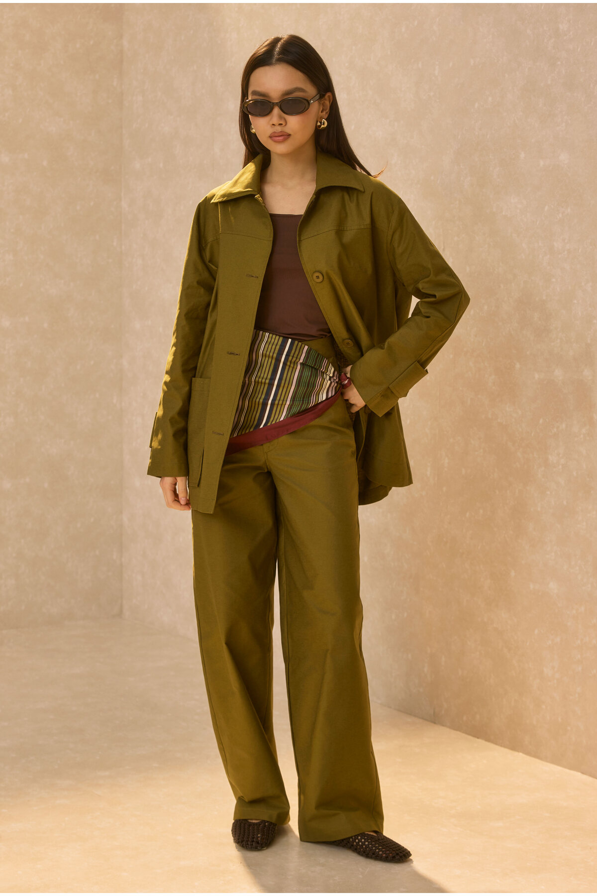 HEQA Basic Gabardin Ceket Yağ Yeşili görsel 7