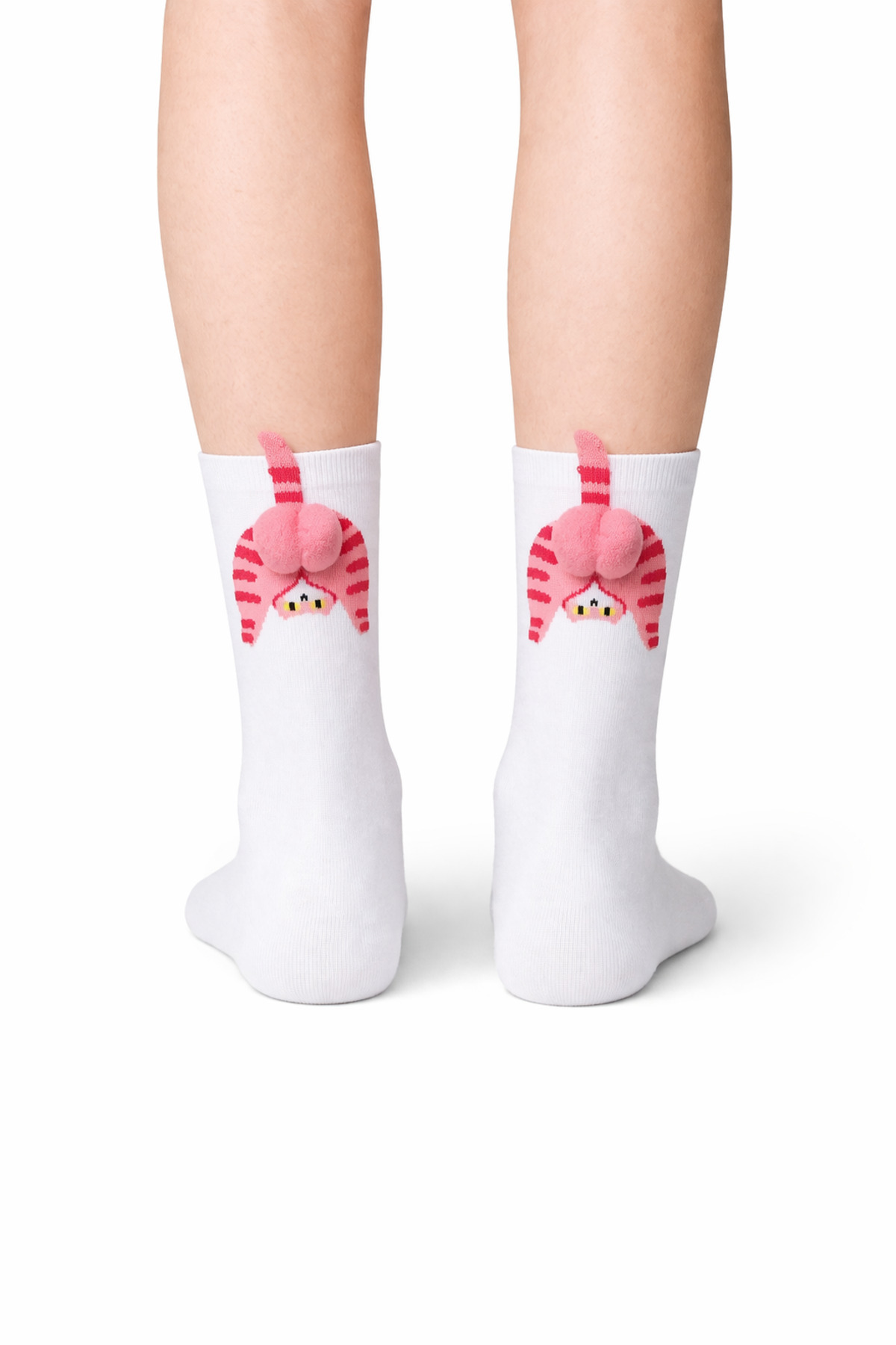 CARNAVAL SOCKS 4’lü Ponponlu Kedi Desenli Unisex Kutulu Çorap Seti görsel 3