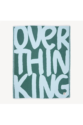 Cudl Club Overthinking Yeşil Desenli %100 Pamuk Çok Amaçlı Renkli Koltuk Örtü...