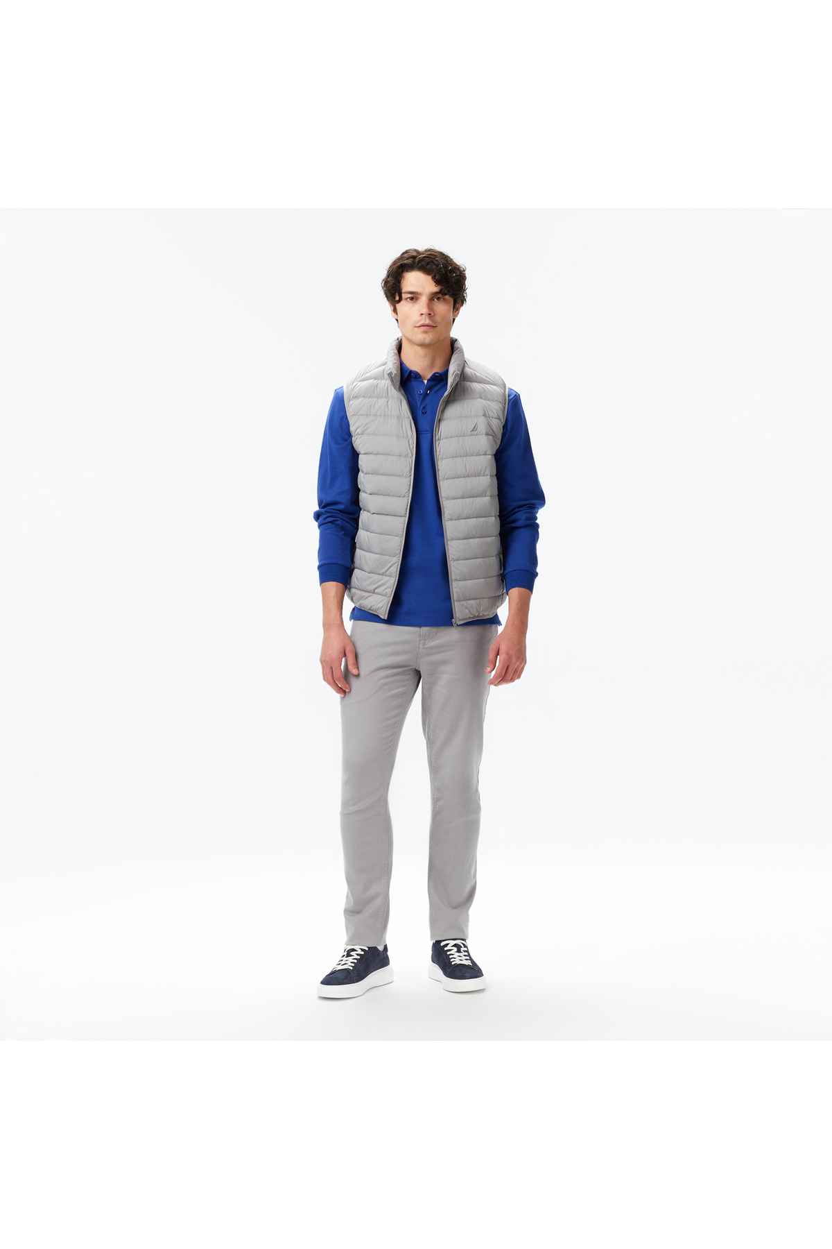 Nautica Erkek Gri Regular Fit Su İtici Kaz Tüyü Yelek görsel 3