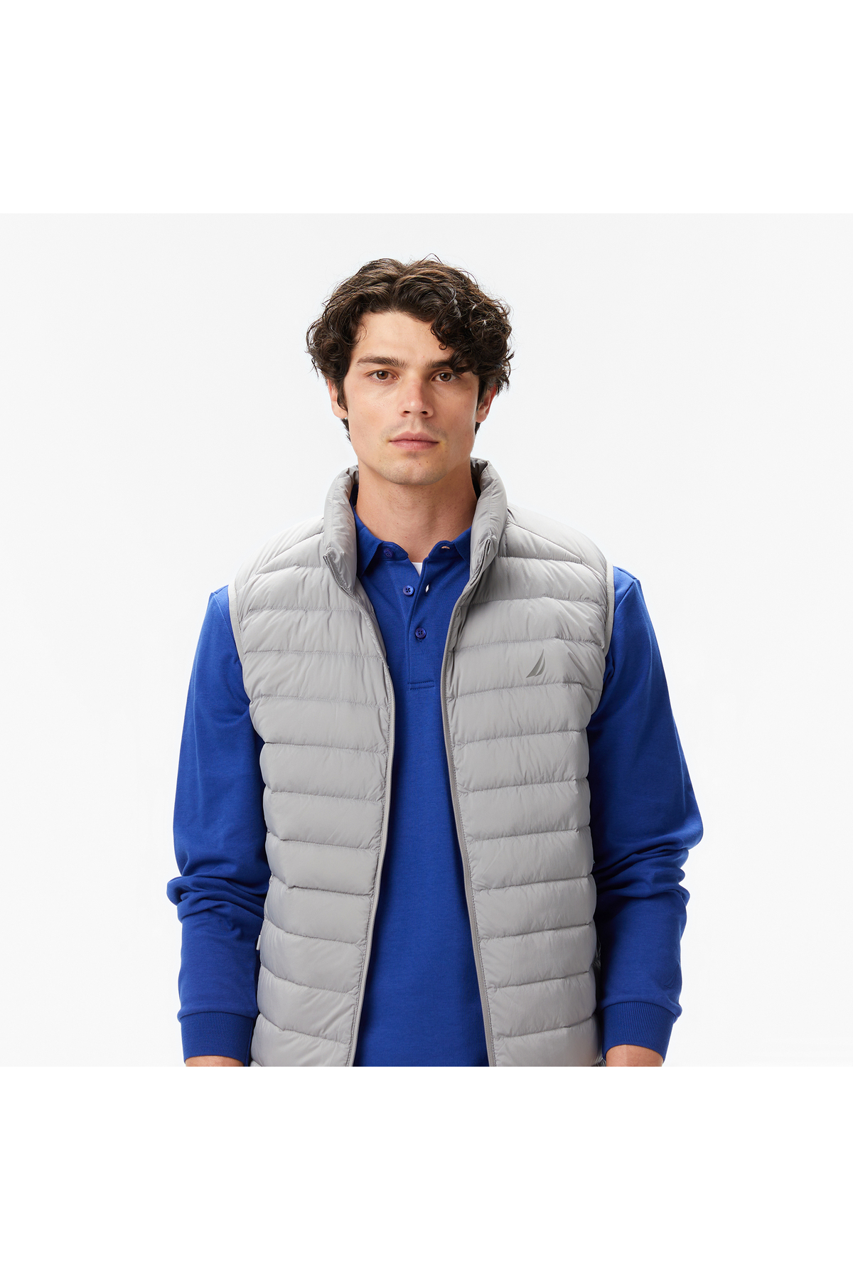 Nautica Erkek Gri Regular Fit Su İtici Kaz Tüyü Yelek görsel 4