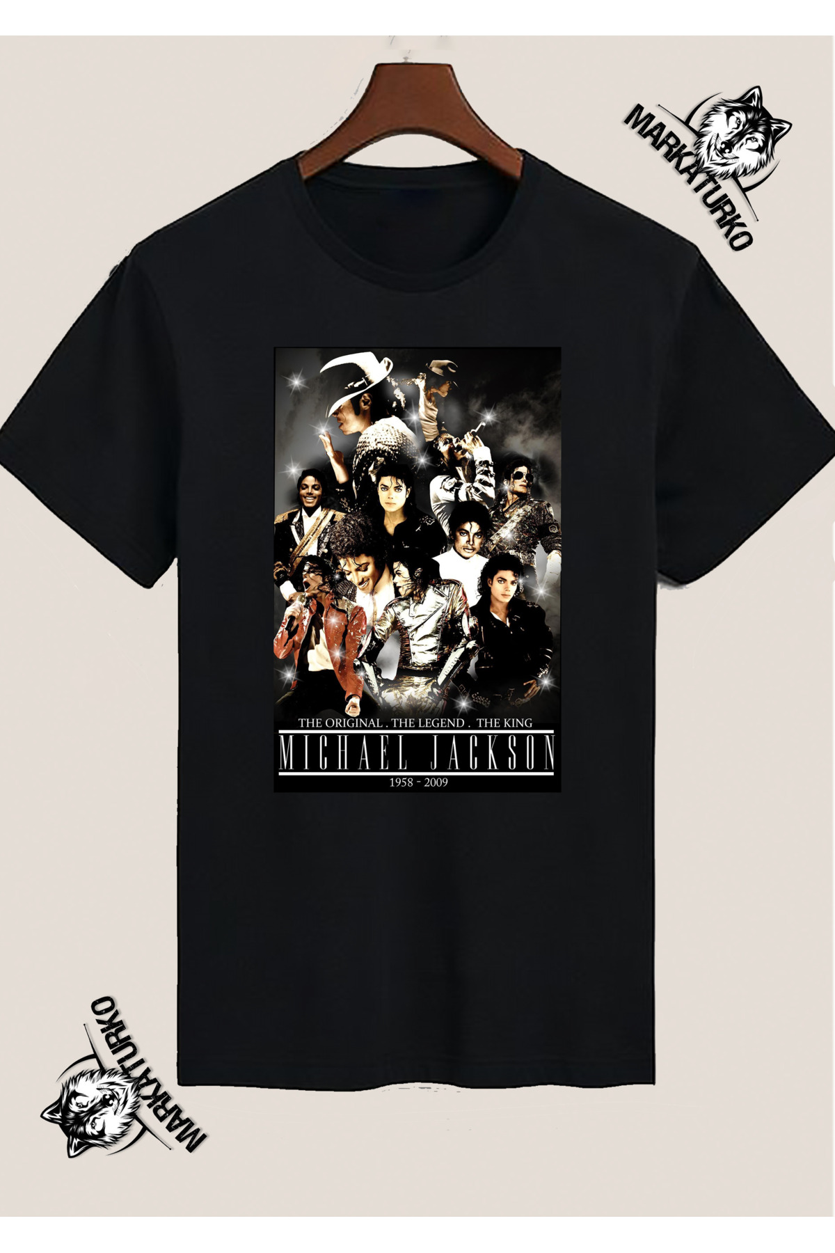 MarkaTurko MİCHAEL JACKSON ÖZEL TASARIM POSTER BASKILI SİYAH