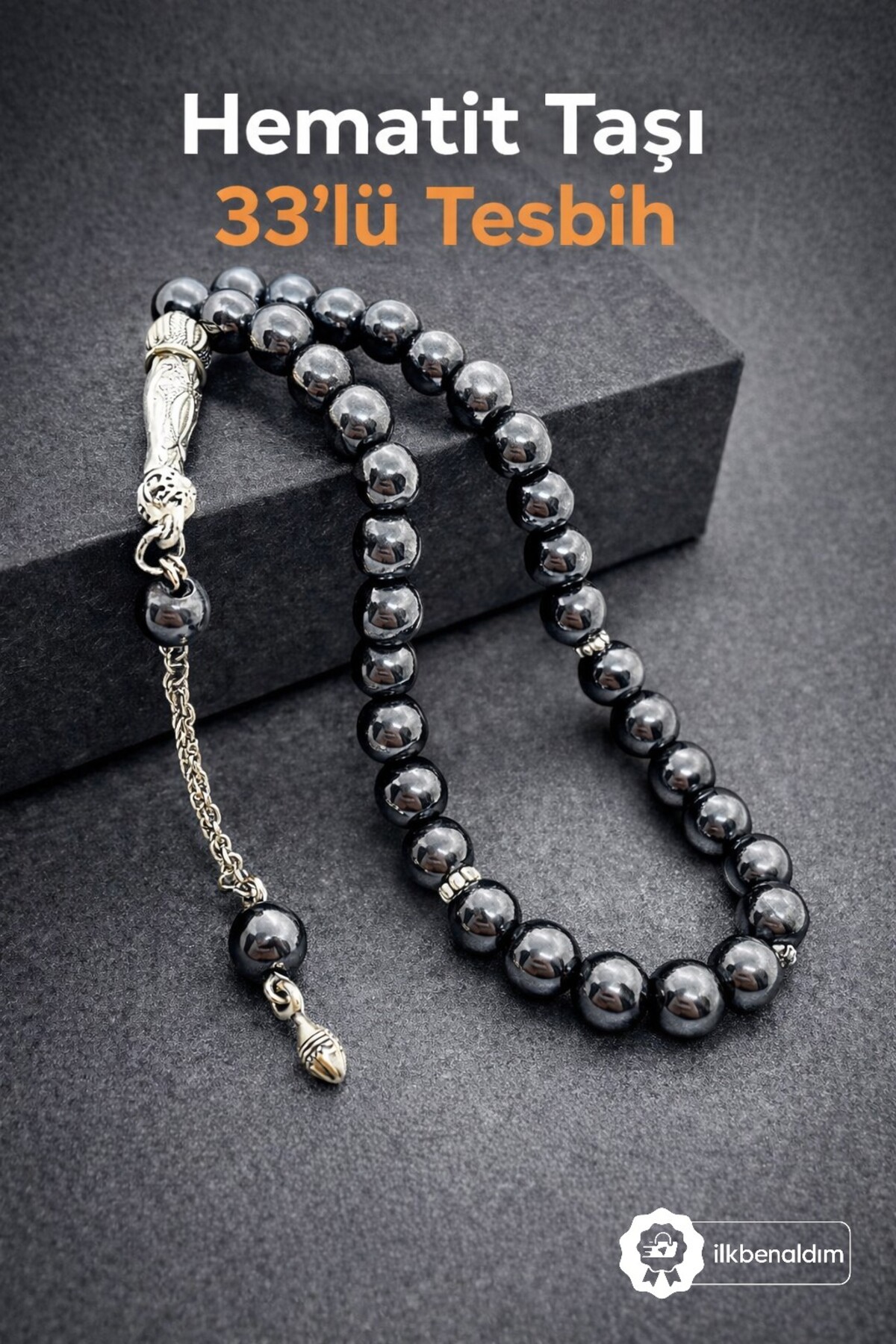 Hematite Stone Rosary 33 Pieces Natural Stone Rosary Bright Cut Stylish Men's Rosary