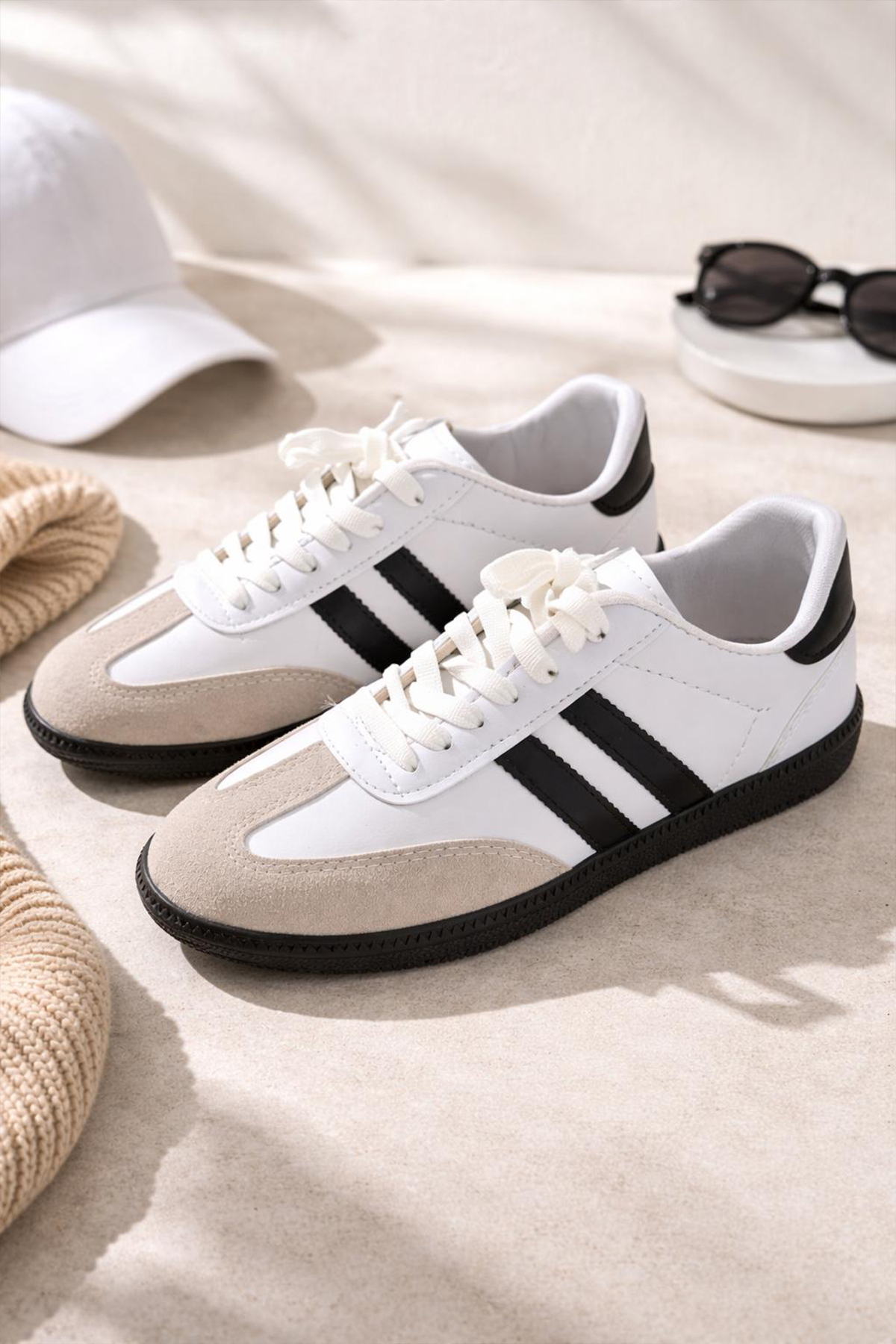 FLY STEP Unisex Stil Şık Rahat Hafif Günlük Yandan Şeritli Bağcıklı Yürüyüş Koşu Sneaker Spor Ayakkabı