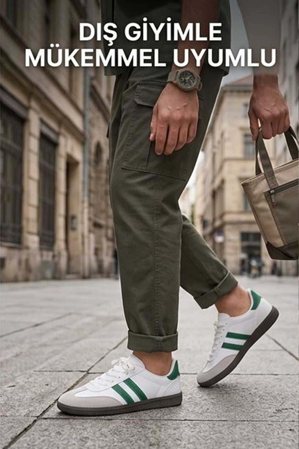 Unisex Stil Şık Rahat Hafif Günlük Yandan Şeritli Bağcıklı Yürüyüş Koşu Sneaker Spor Ayakkabı — سفید FLY-2Bant — تصویر 3 از 5