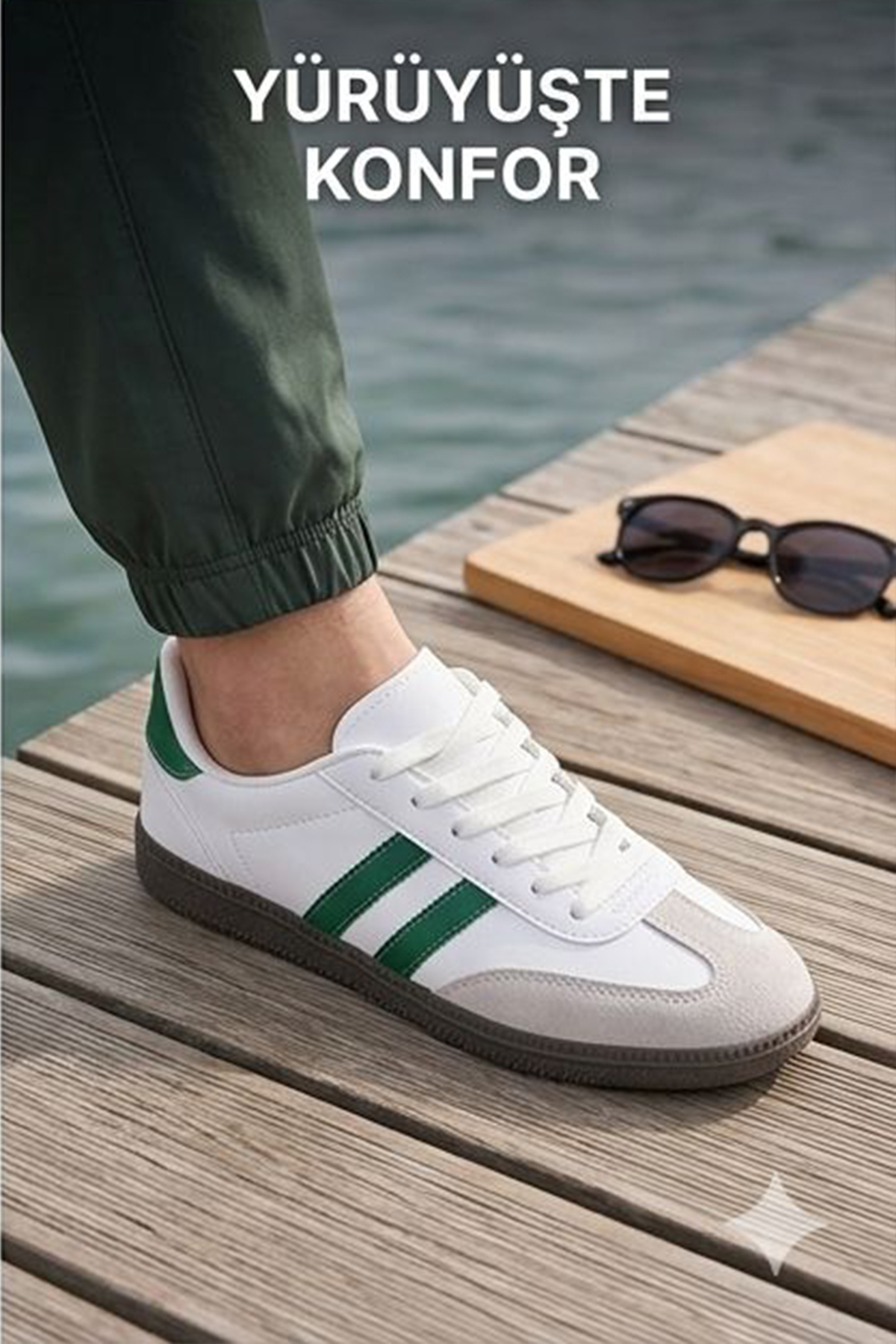 Unisex Stil Şık Rahat Hafif Günlük Yandan Şeritli Bağcıklı Yürüyüş Koşu Sneaker Spor Ayakkabı — سفید FLY-2Bant — تصویر 4 از 5