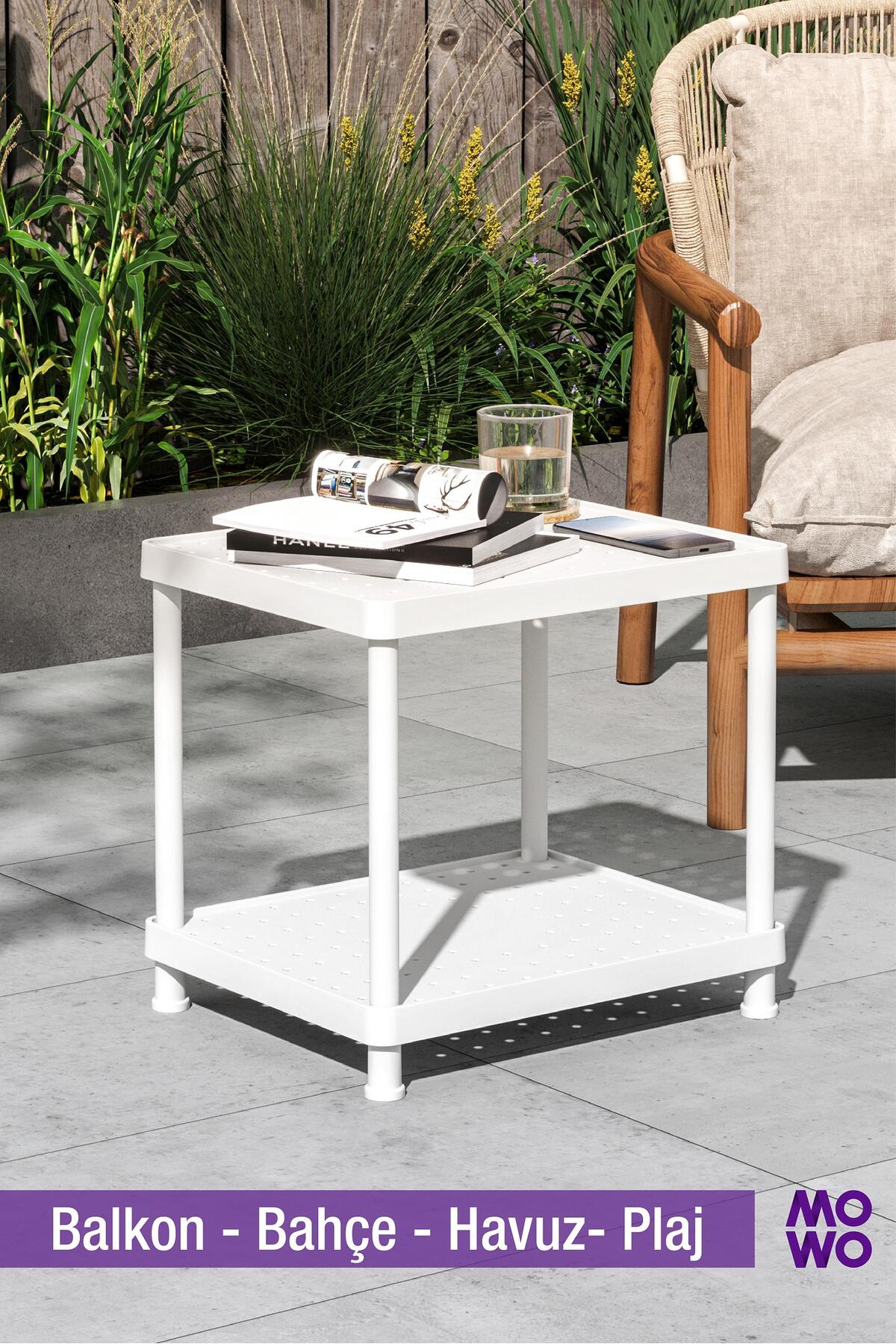 40x33 White Plastic Garden, Terrace, Pool, Balcony, Beach, Picnic Table