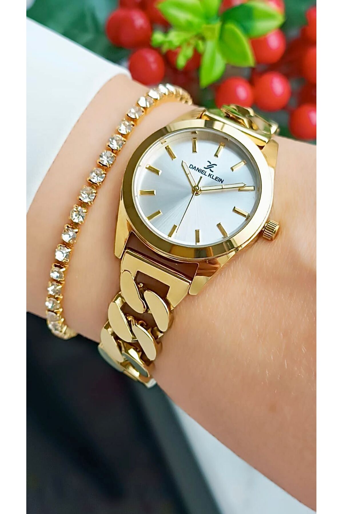 New Model Gift Chain Band Gold Silver Color Women Wristwatch-Wristband