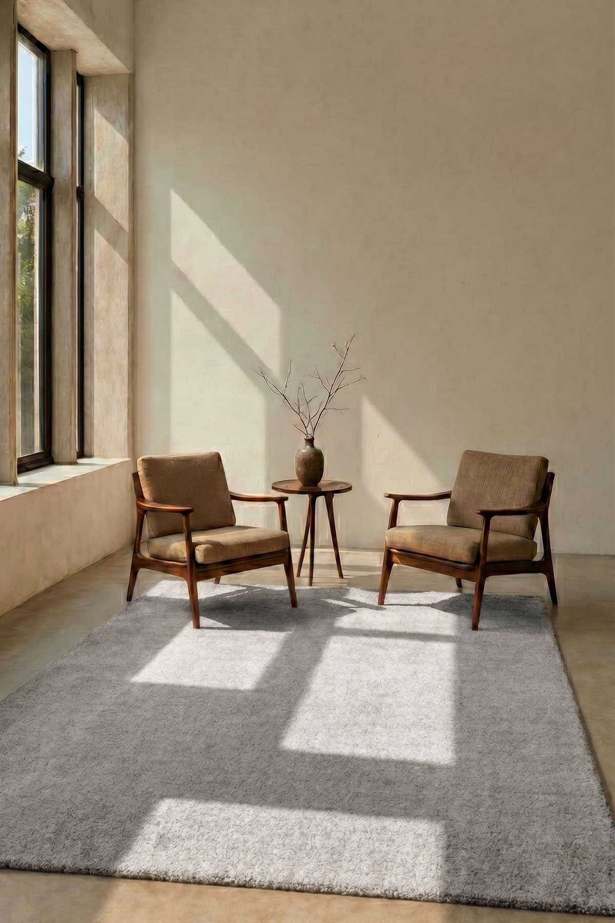 Mest Grey Premium Velvety Carpet Living Room-Living Room -Kitchen-Non-Slip Base -Washable-Modern