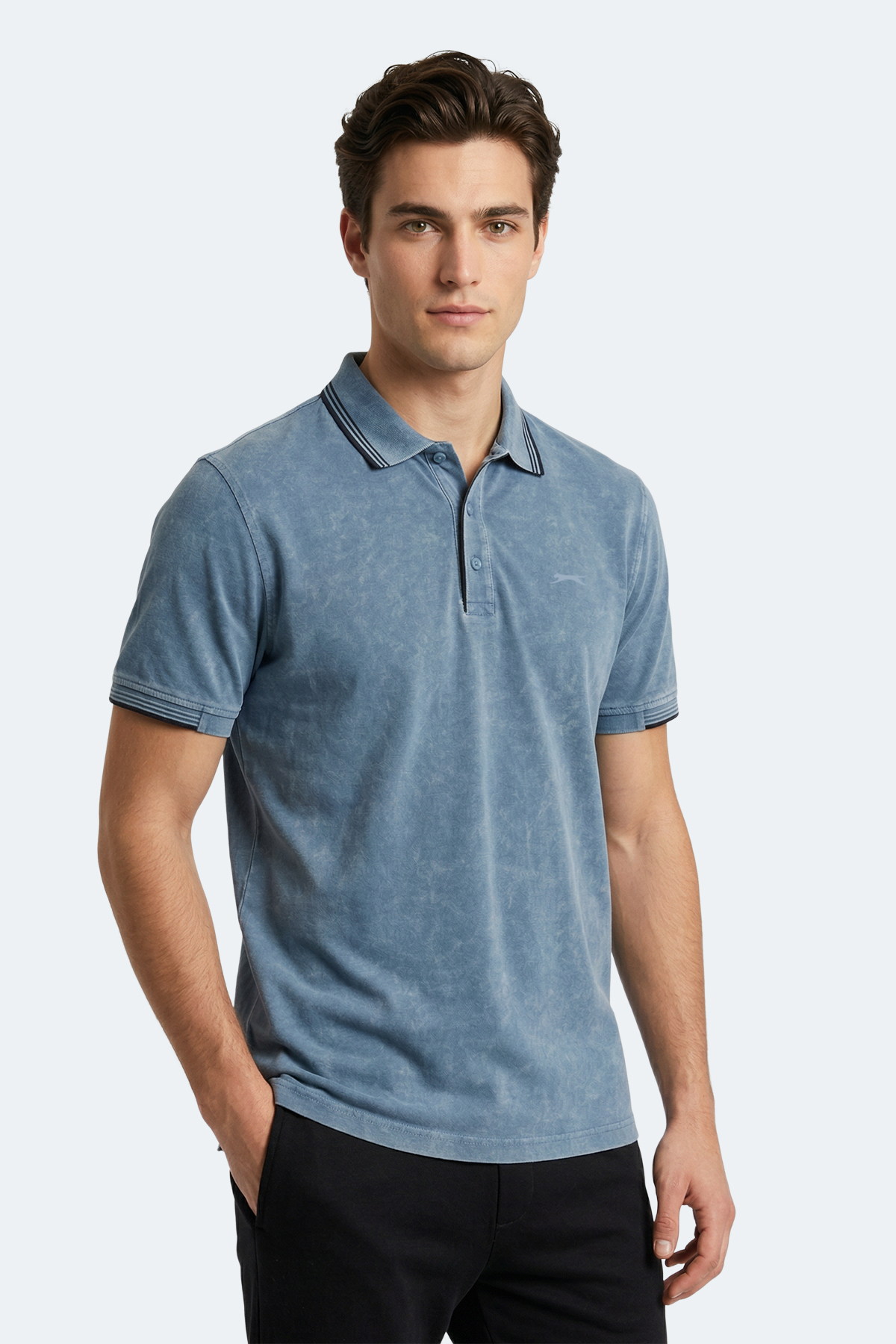 Slazenger Zale Men's Polo Neck Indigo T-Shirt