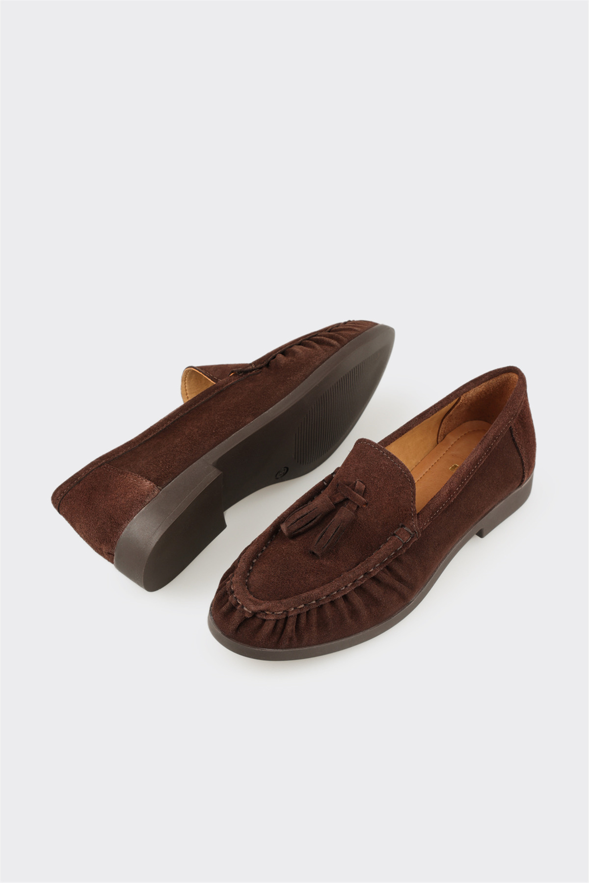 Elle Shoes Kahve Deri Kadın Günlük Ayakkabı görsel 3