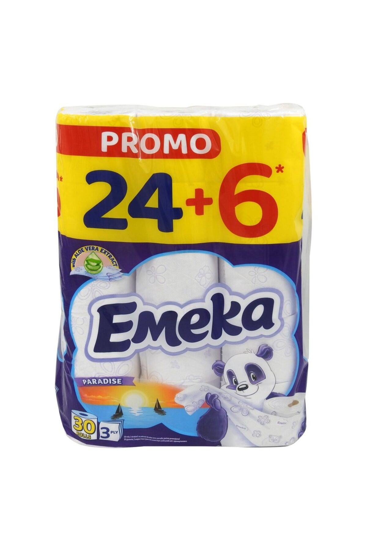 EMEKA Hârtie igienică, EMEKA, 24 Paradise, Set 24+6 role, 3 straturi