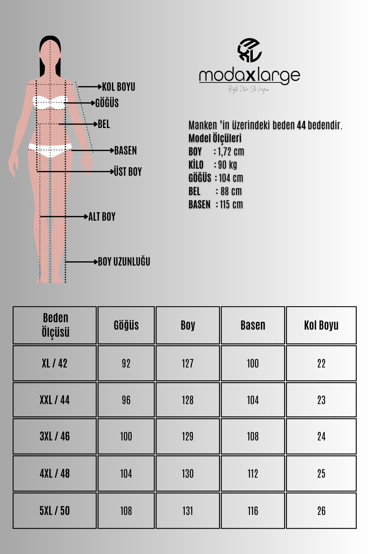 Koza Butik  Kadın Büyük Beden Kısa Kollu Önü Toka Detaylı Modal Kumaş Elbise 5452-26 - Görsel 4