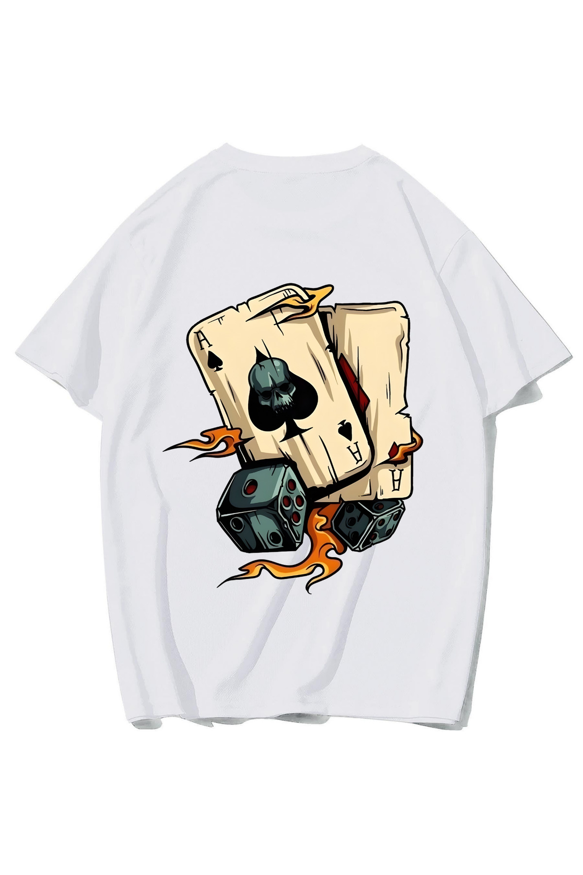 BRZ COLLECTION Unisex Oversize Poker Cards T-shirt Siyah - Fiyatı