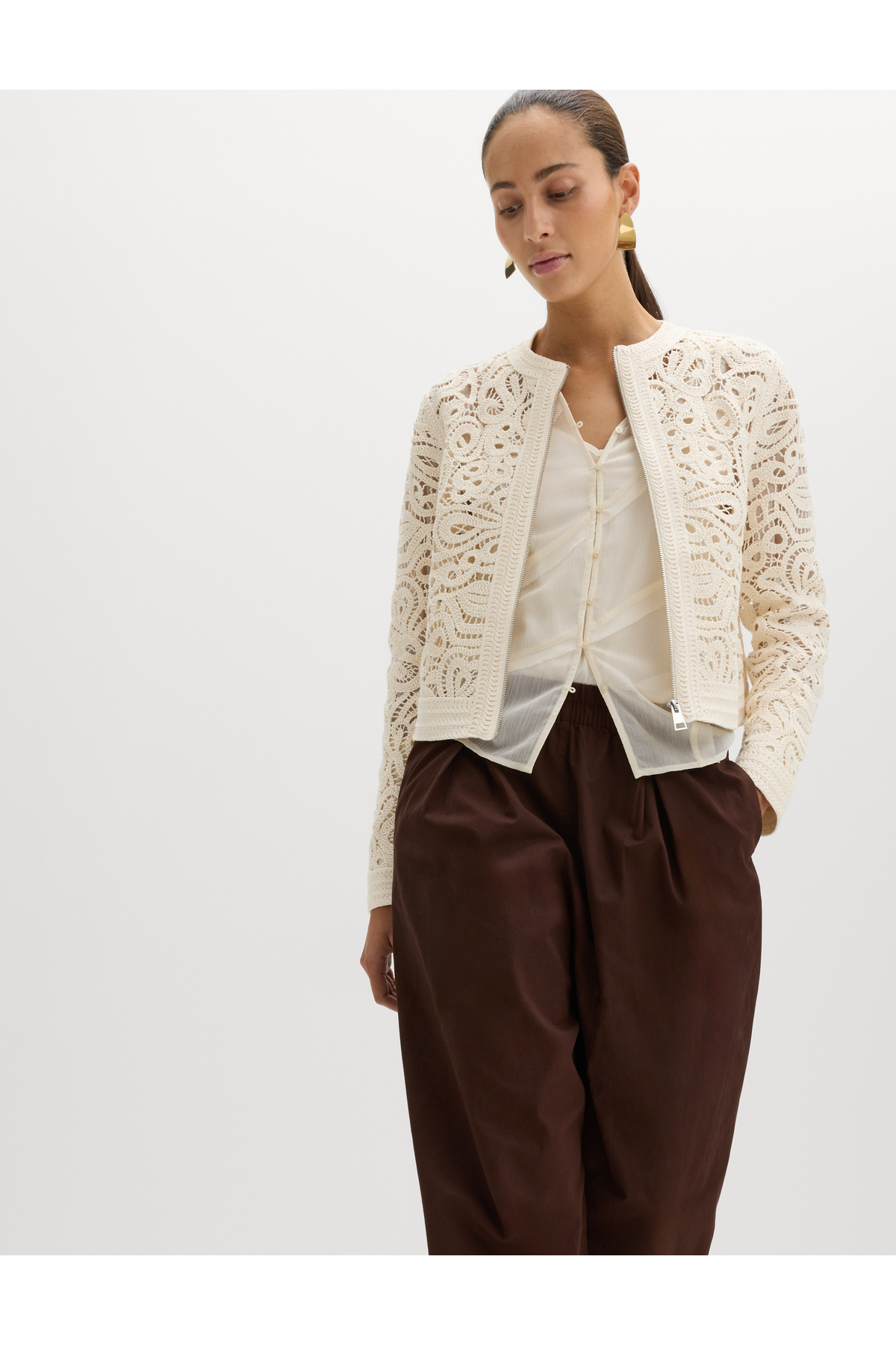 Marks & Spencer  Pamuklu Örgü Detaylı Ceket - Görsel 4