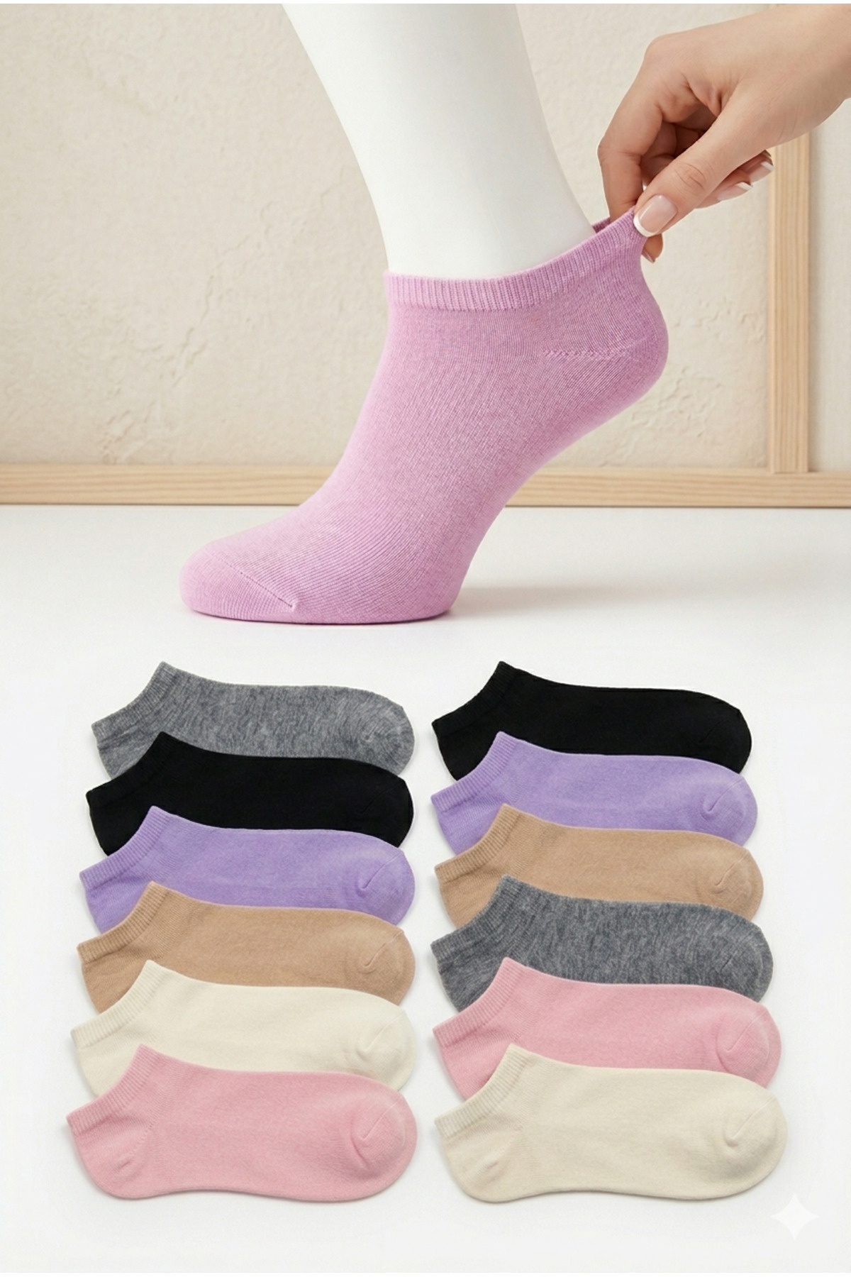 Women's 12-Pack Bamboo Seamless Booties Socks Colorful Set