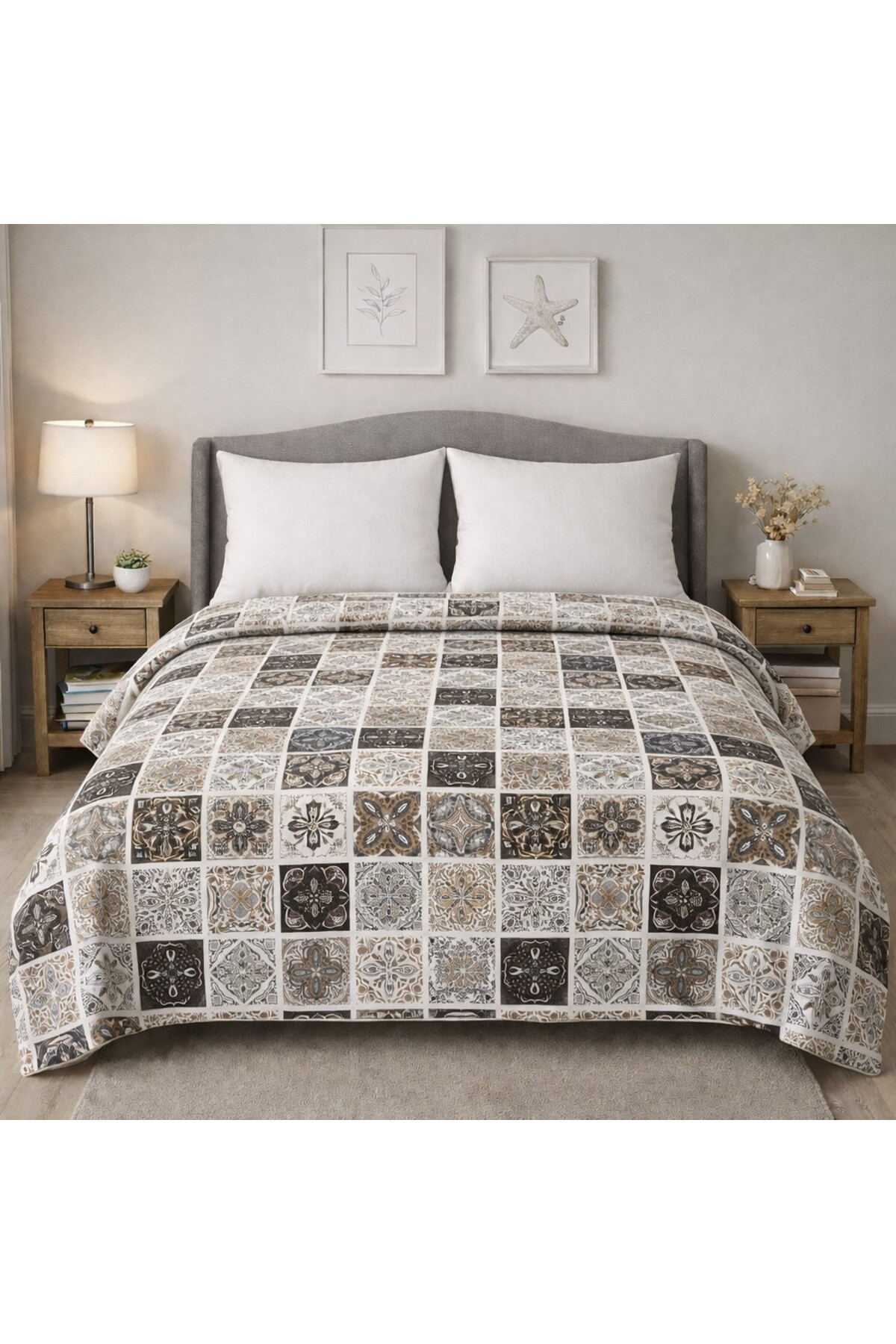 King size Patterned Quilting Bedspread Double 240x260 cm