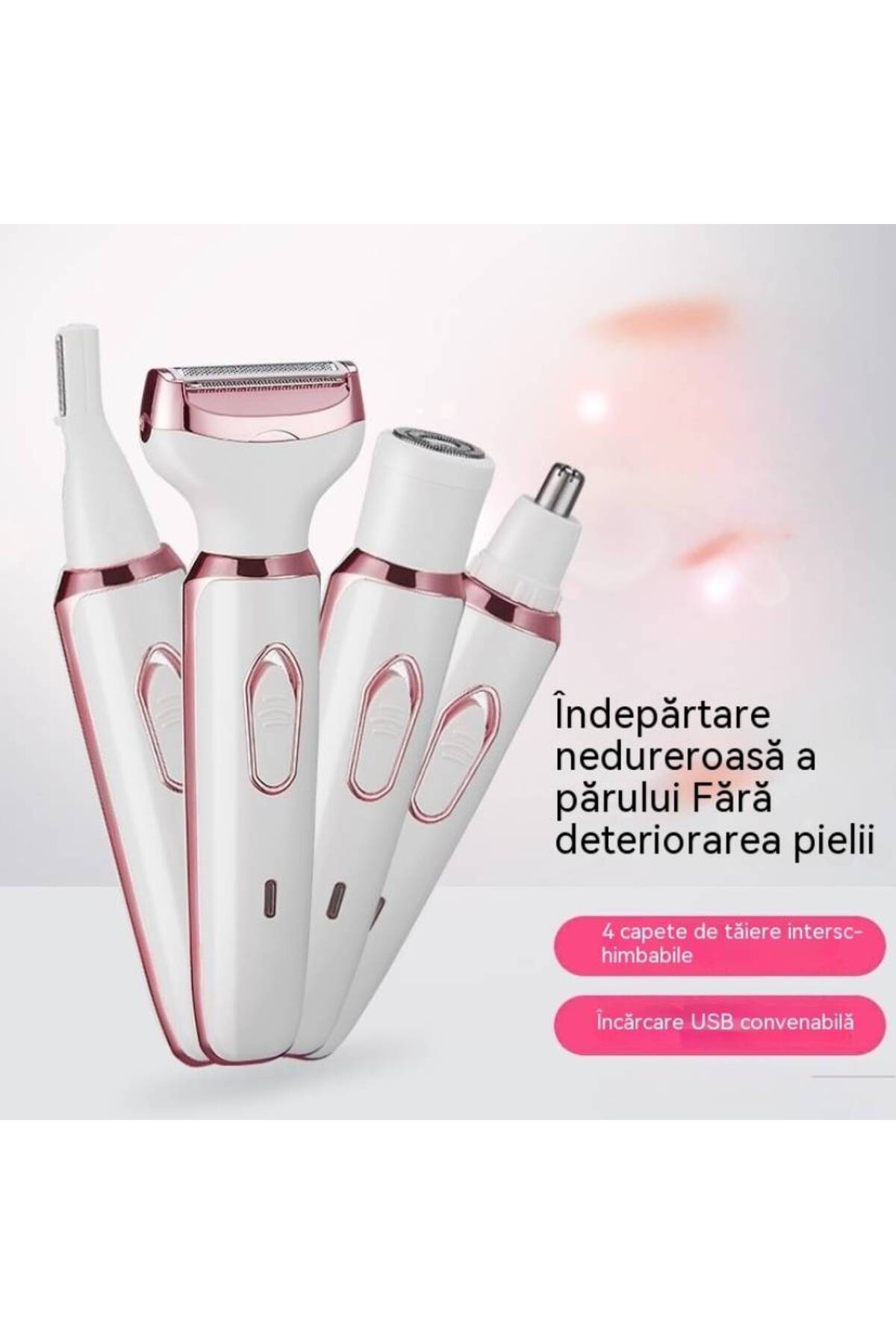 idei 4-σε-1 Επαναφορτιζόμενη μέσω USB Αποτριχωτική Μηχανή και Τρίμερ για Σώμα...