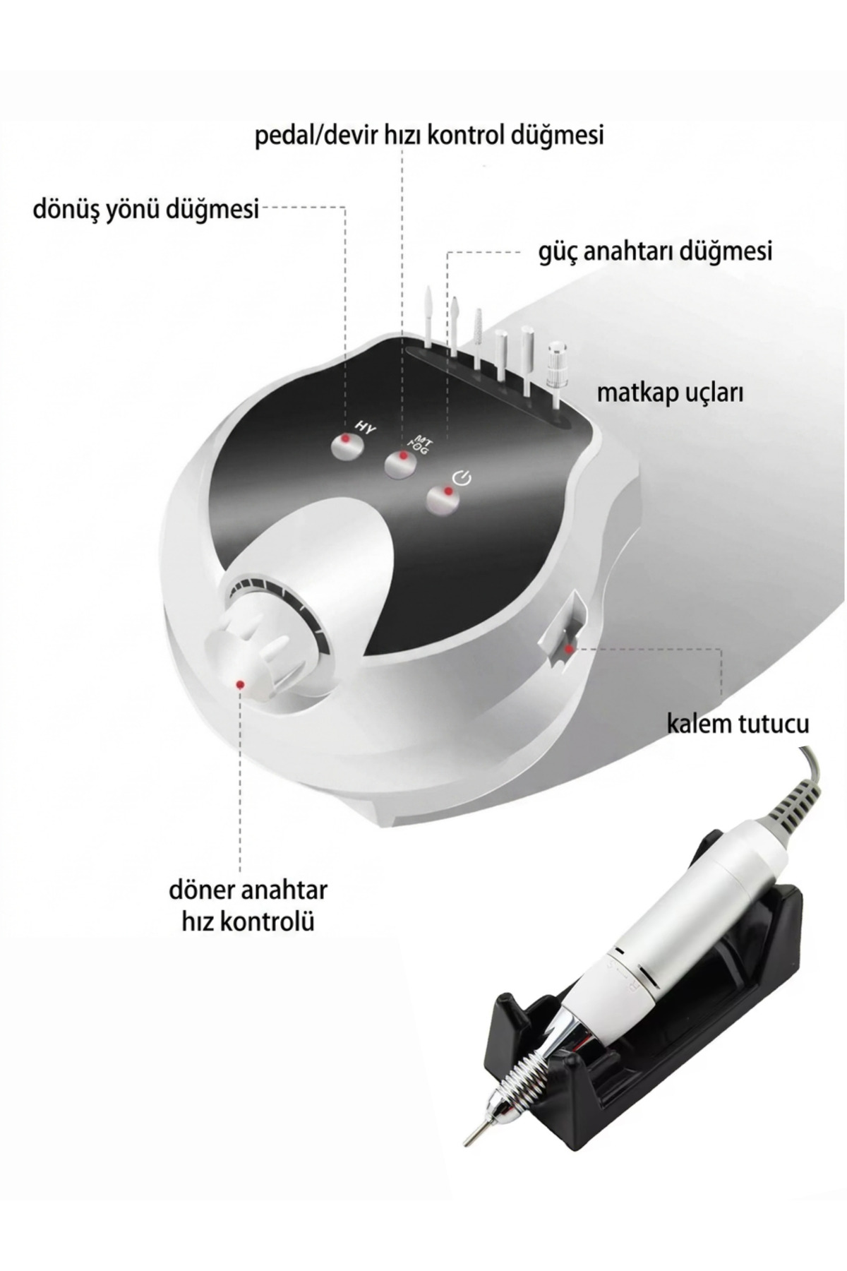Fujika Profesyonel Yeni Nesil 45000RPM Nail Drill Freze Törpü