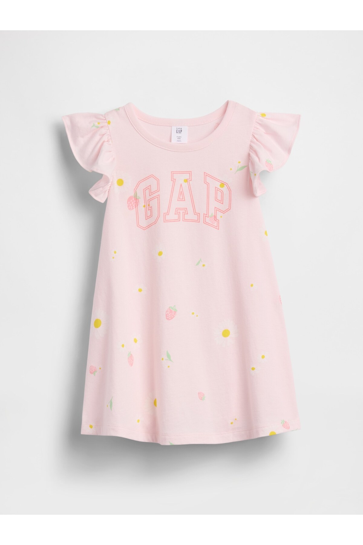 GAP Kız Bebek Pembe Logo Elbise