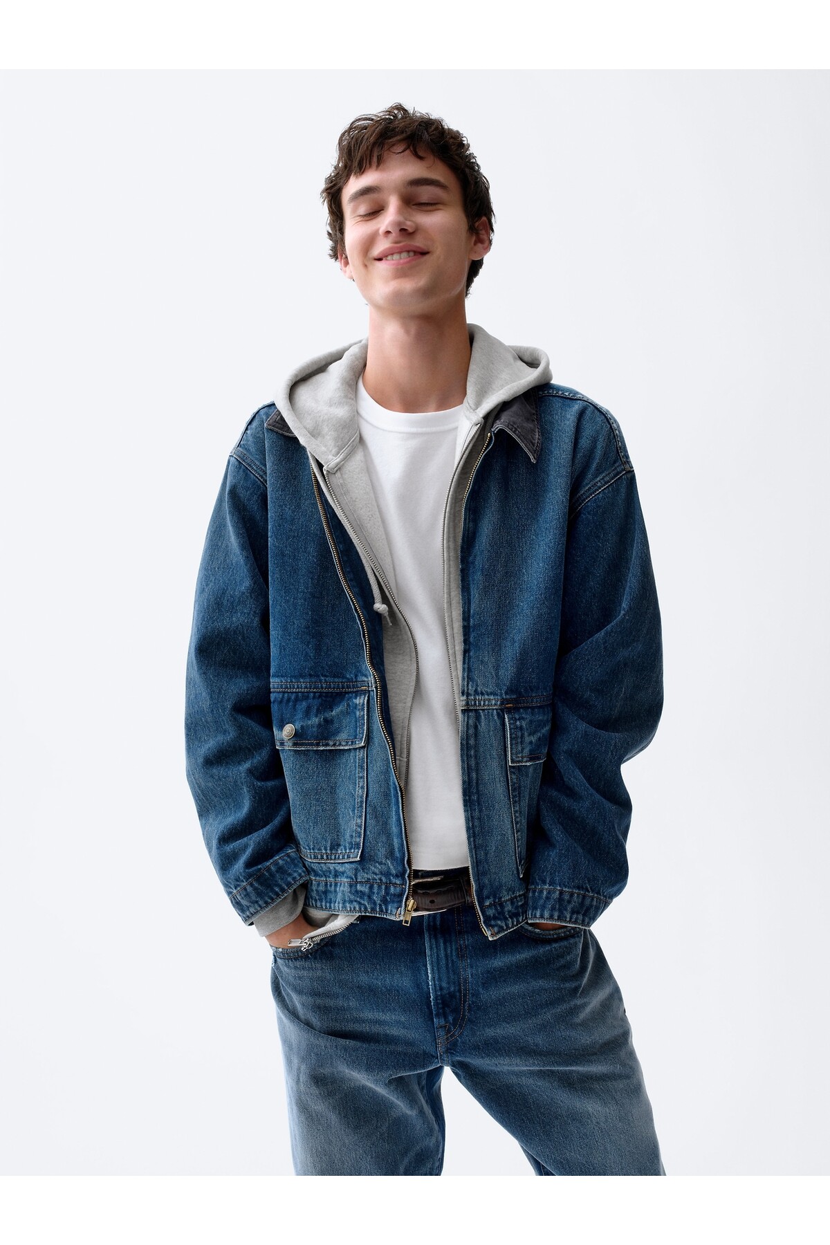 GAP Erkek Mavi Denim Workwear Ceket görsel 2