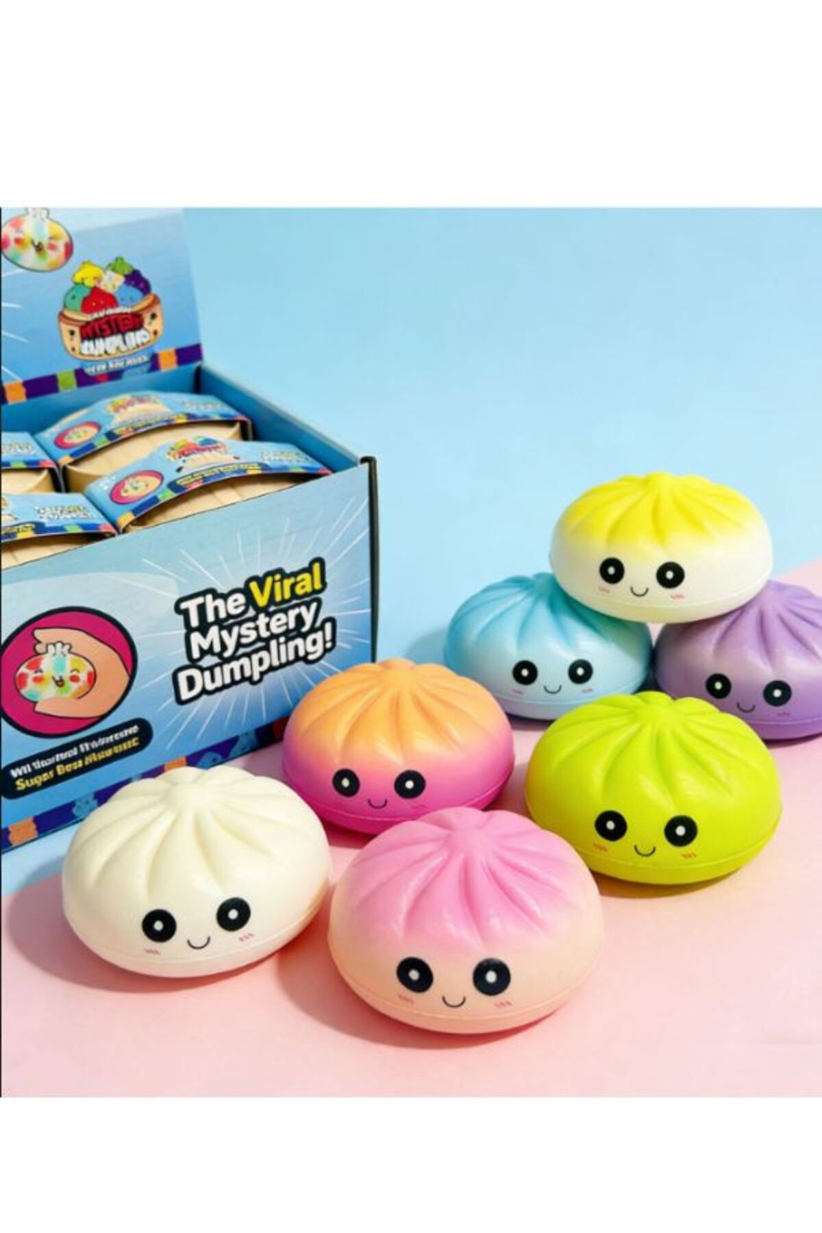 SHOP LIKE A PRO Скуиши двуцветна играчка-кнедла в кутия, антистрес играчка ти...