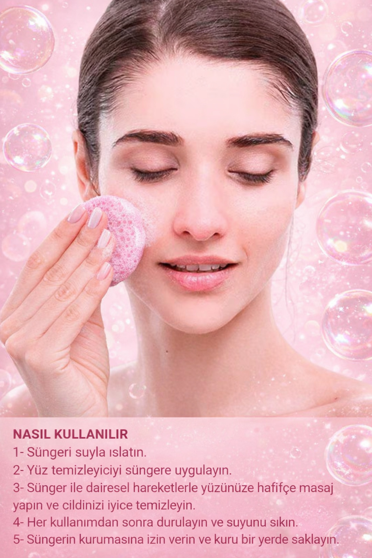 Yüz Temizleme Süngeri 3’lü – Tekrar Kullanılabilir Yıkanabilir Makyaj, Maske Yağ ve Kir Temizleyici — GM00788 — تصویر 5 از 8