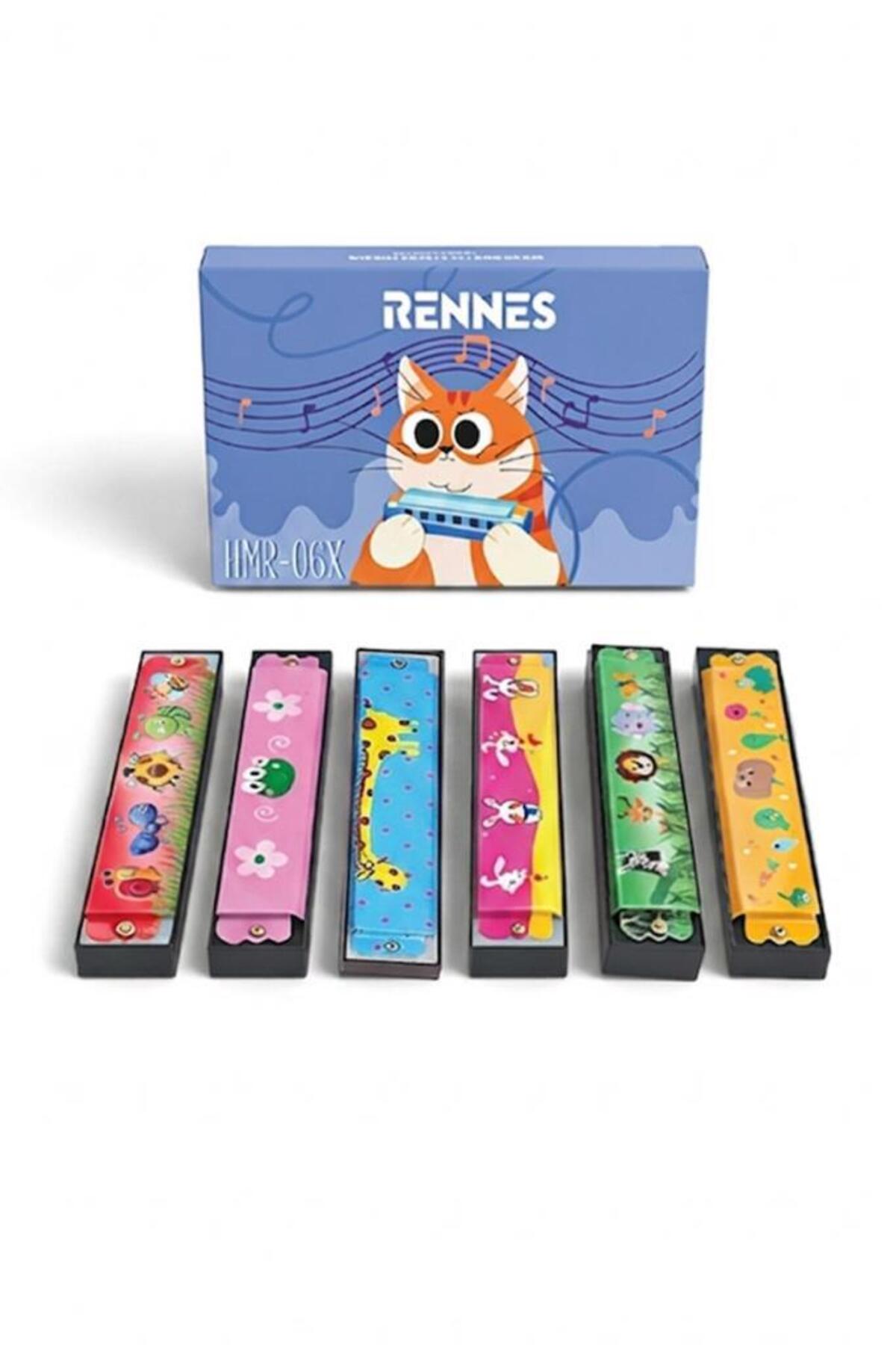 minura.ページ ガジガジおもちゃ 8セット（16点） rennes HMR-06X 6'lı Çocuklara Özel 16 Delikli Mızıka Seti Desenli