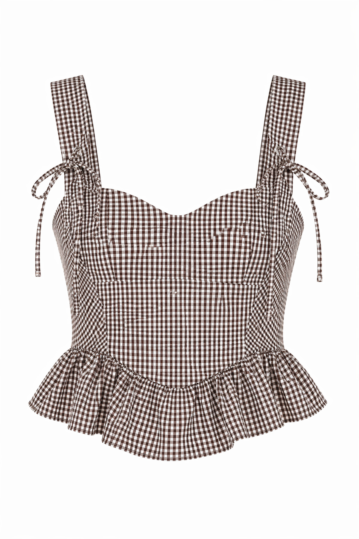 HAZELANNA  Pötikare Fiyonklu Kahve Bluz