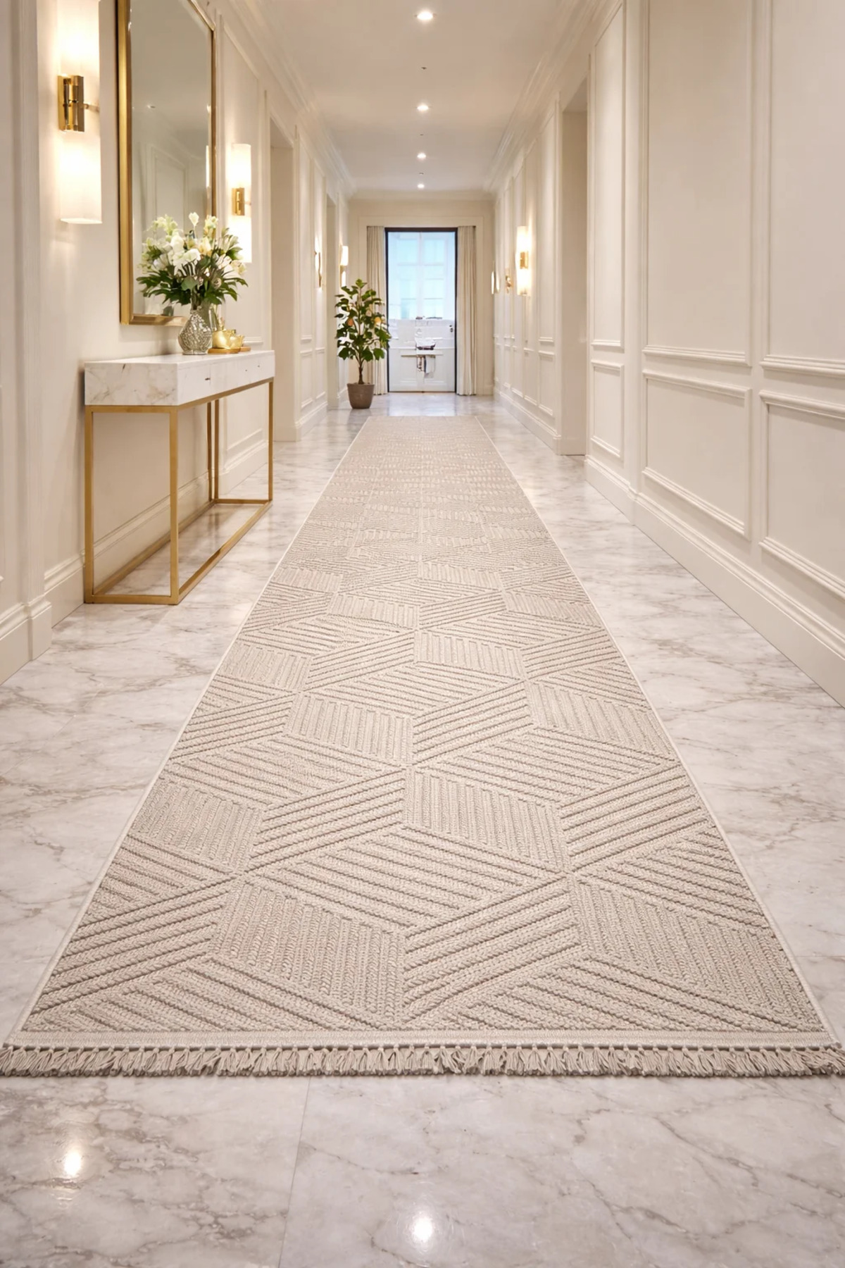 Natural Curly Soft Textured Scandinavian Runner Woven Carpet Living Room Kitchen Carpet Corridor