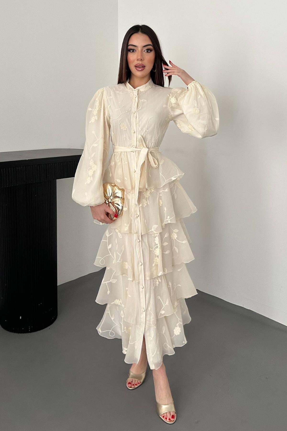 Lady Pixie Volant striped layered dress
