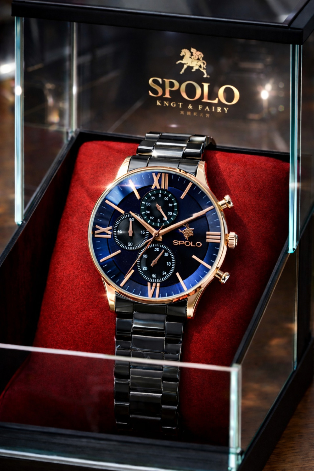 S.POLO  Yeni Sezon siyah Renk Metal Kordon Erkek Kol Saati Bileklik Hediyeli Babalar Günü Hediyesi