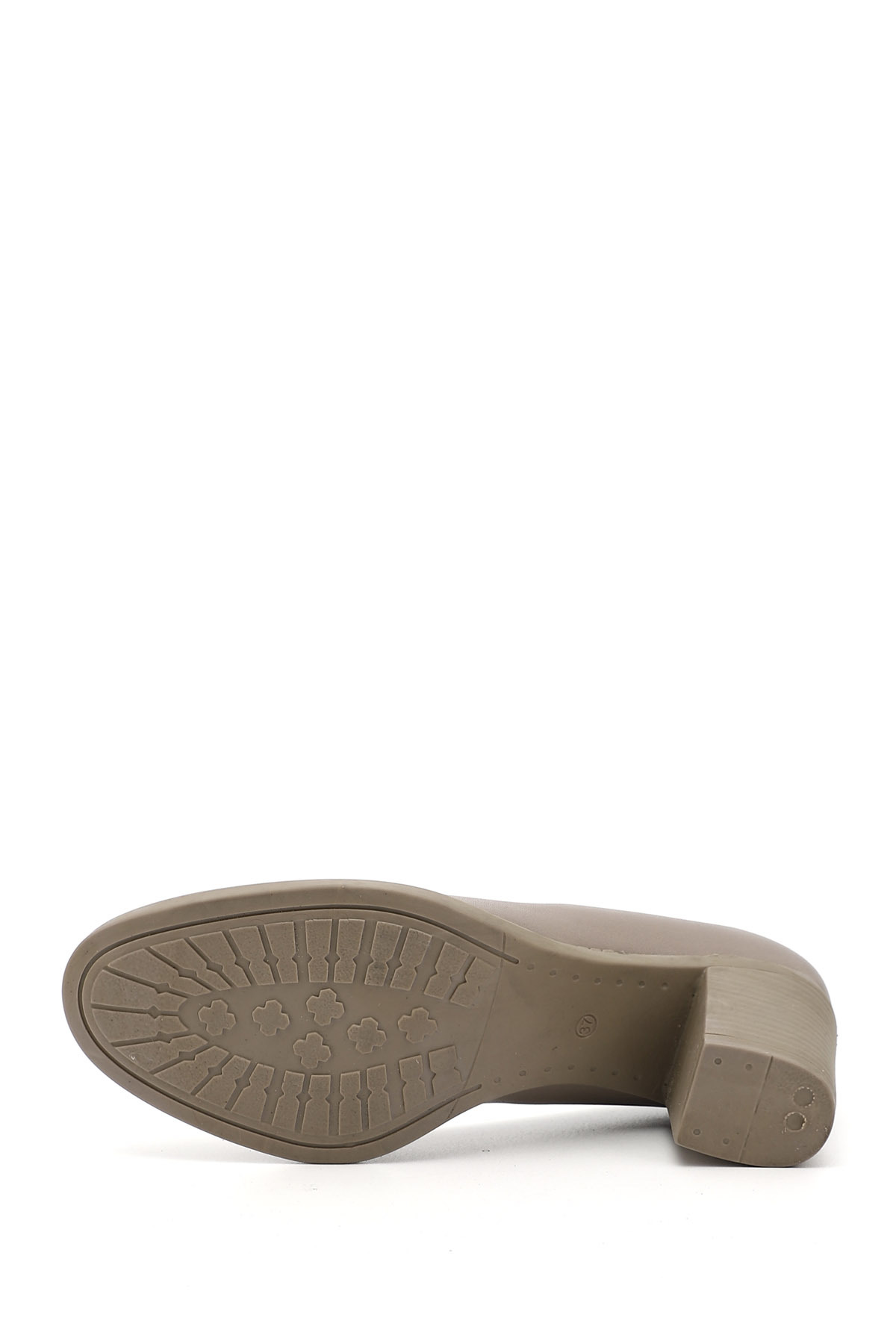 GÖNDERİ(R)  Kadın Bej Orta Kalın Topuklu Hakiki Deri Ayakkabı - Görsel 7