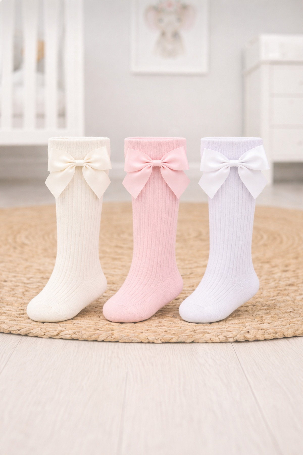 3-Pack Baby Girl & Kids Cotton Knee-High Socks