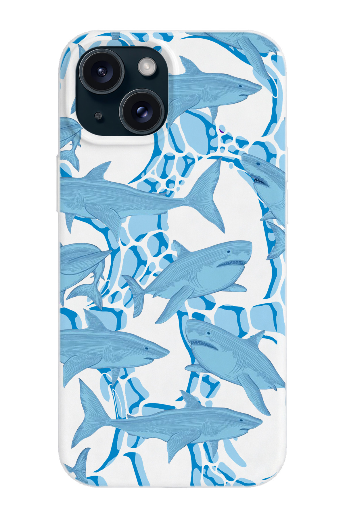 iPhone 14/13 Compatible Shark Patterned TPU Suede Silicone Launch Phone Case
