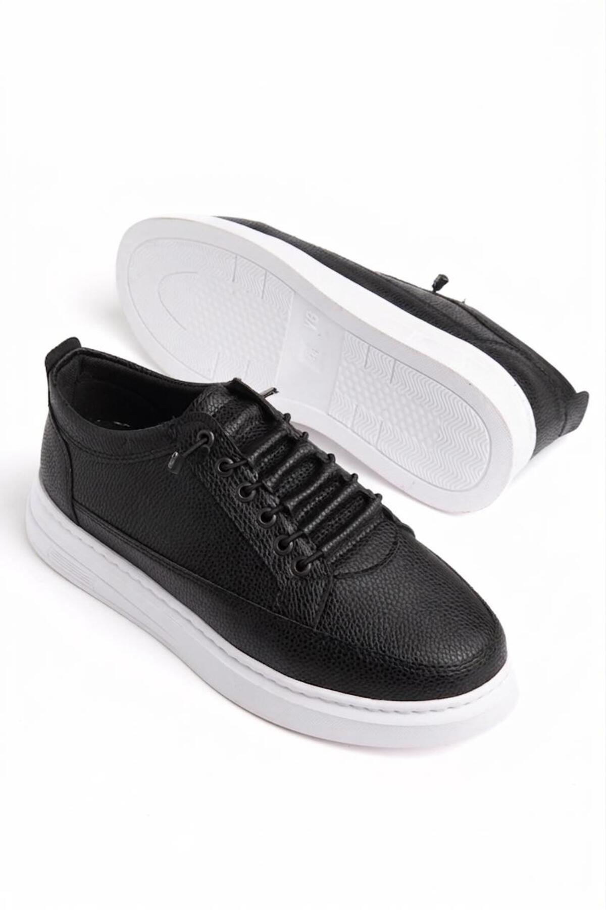 EFNANSHOES Erkek Siyah Günlük Esnek Rahat Dikişli Hafif Poli Taban Yürüyüş Garantili Spor Ayakkabı görsel 2