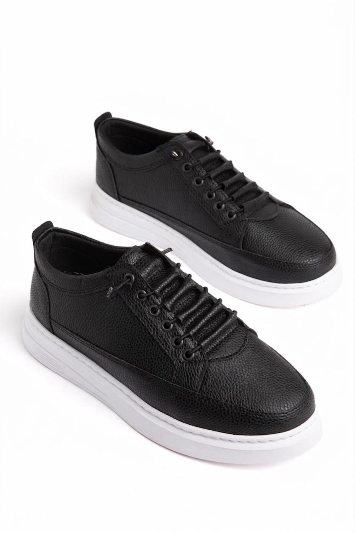 EFNANSHOES Erkek Siyah Günlük Esnek Rahat Dikişli Hafif Poli Taban Yürüyüş Garantili Spor Ayakkabı