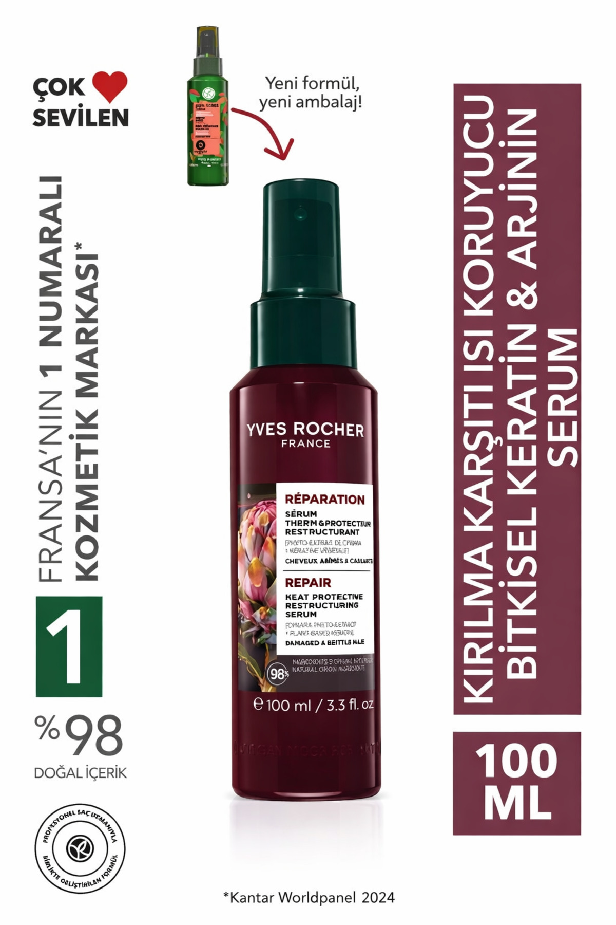 Yves Rocher Kırılma Karşıtı Prebiyotik Serum - Yıpranmış Saçlar / Reparation 100 Ml — 48704YVRH