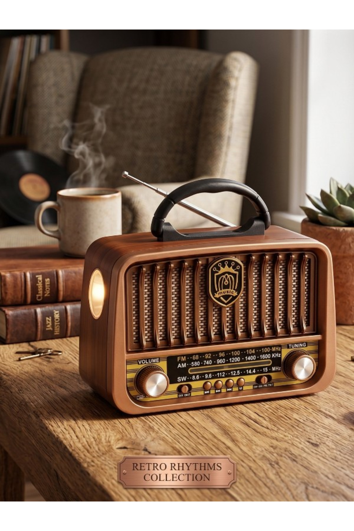 Eski Moda Nostalji Radyo Retro Bluetooth Hoparlör Micro SD/TF/Flash Bellek/Aux/Wireless BT/Radio