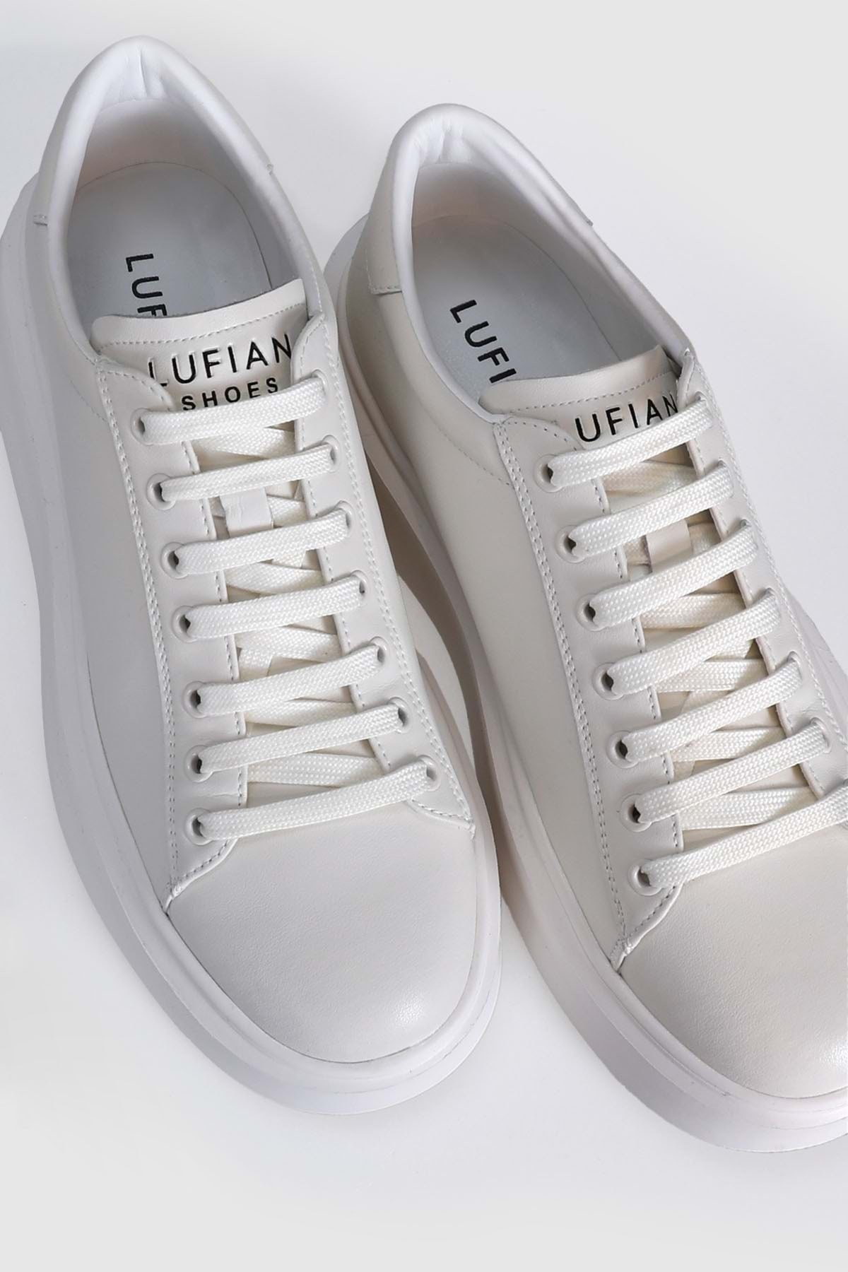 Lufian Gage Erkek Hakiki Deri Sneaker Ayakkabı BEYAZ görsel 2