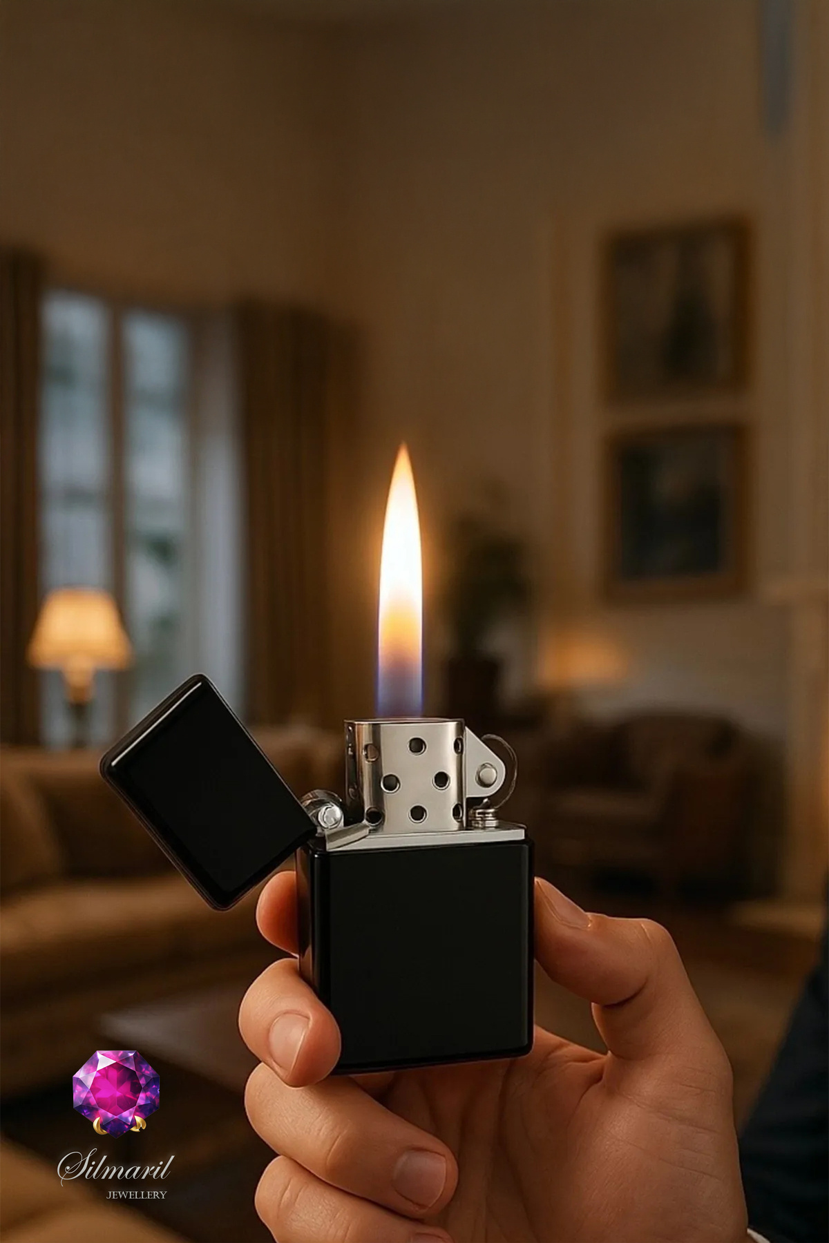 Açılır Kapanır Kapaklı Benzinli Çakmak Ve Hematit Seti