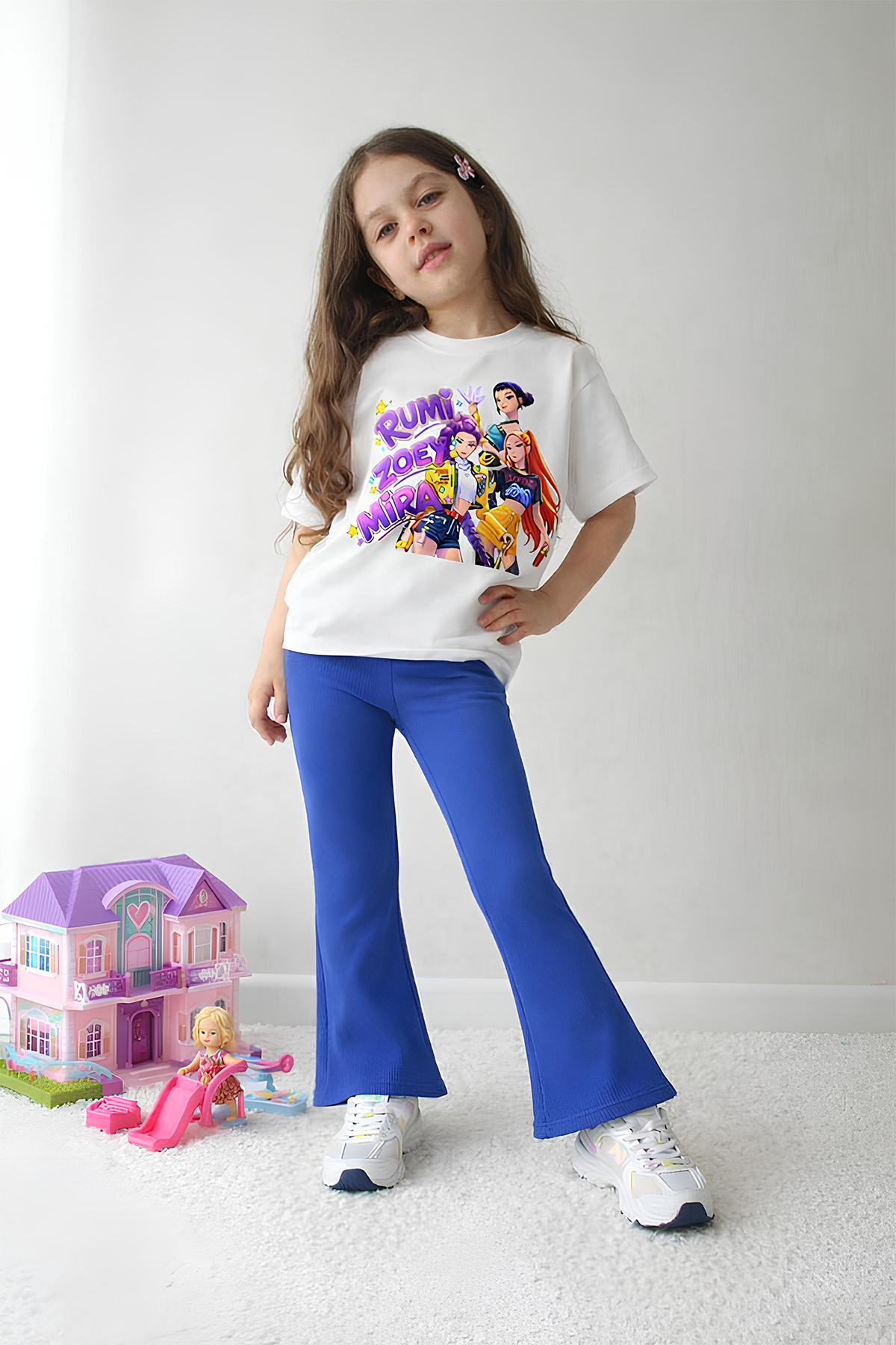 Belya Kids Wear Djevojački komplet od 10 delova: Top sa punim krojem i široki...