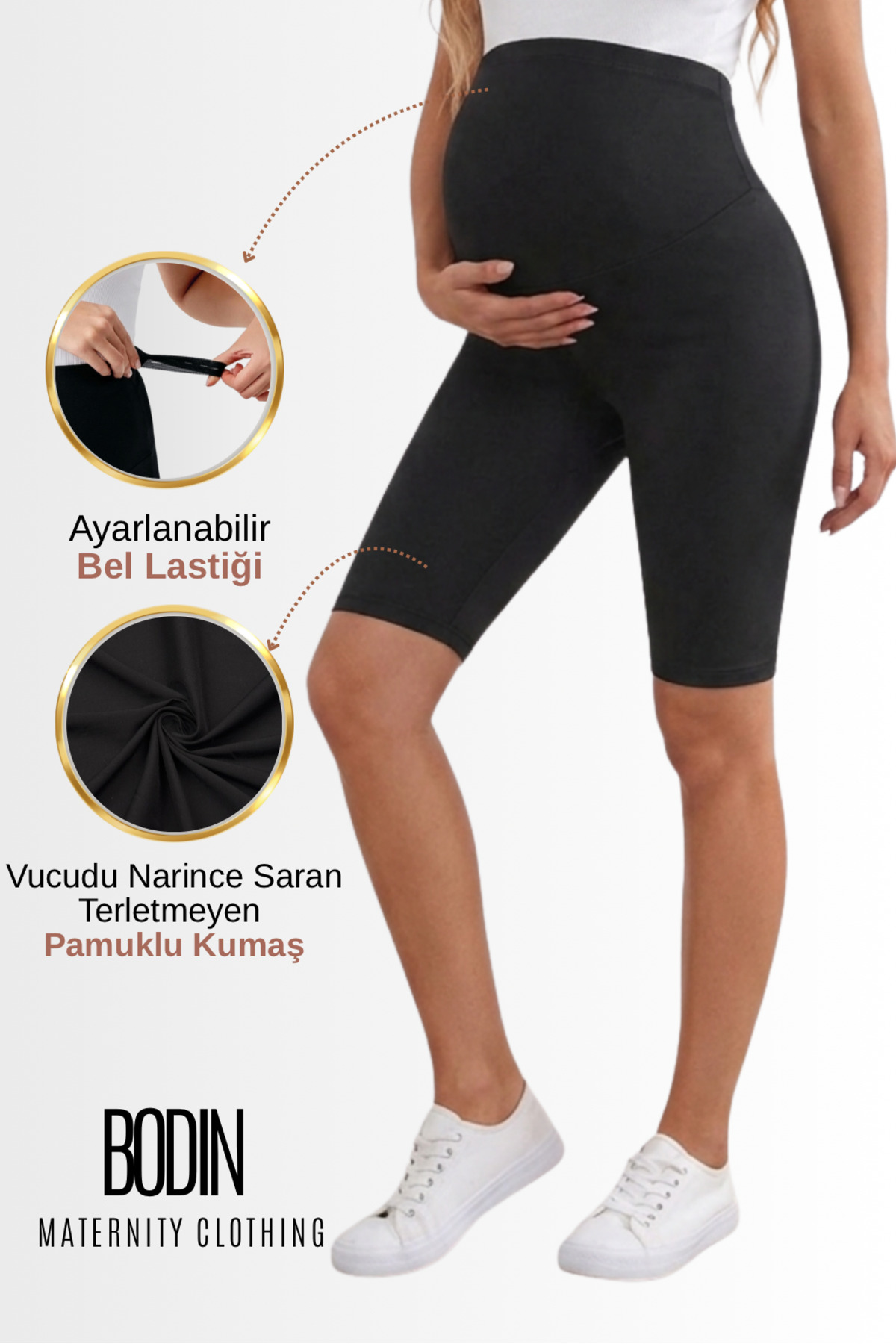 bodin Podesivi struk, pamučna tkanina, trudničke i postporođajne biciklističk...