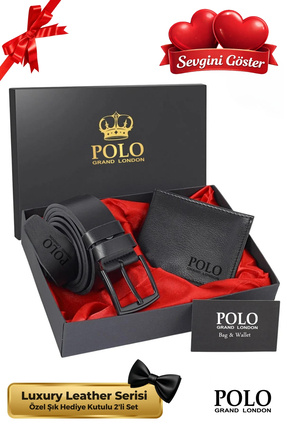 POLOGRAND London Orijinal Erkek Özel Hediye Kutulu 2'li Set Luxury Serisi Dam...