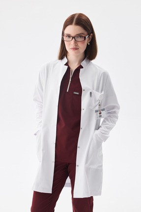 Class Üniforma Beyaz Hemşire Eczacı Doktor Öğretmen Önlüğü - Hakim Yaka