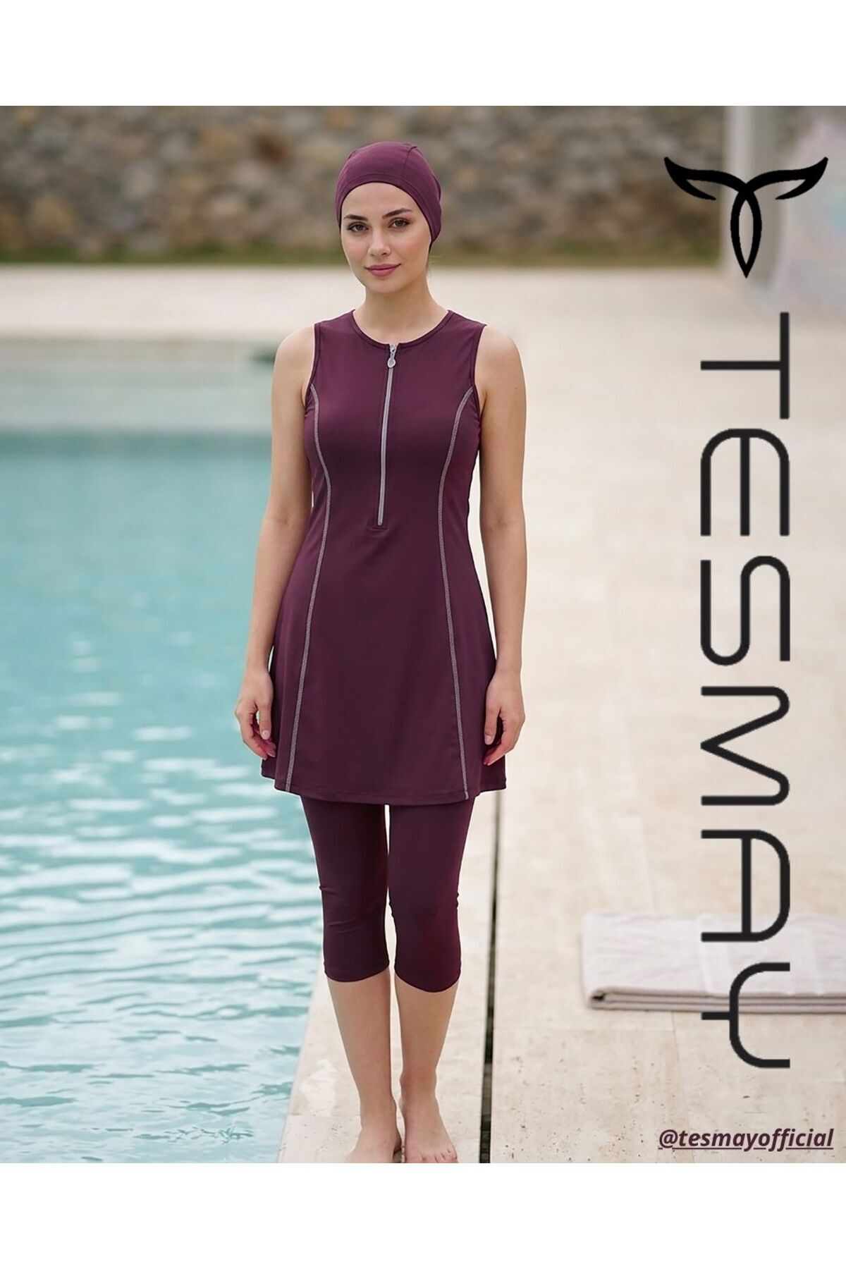 SEMI-CLOSED SWIMWEAR-HAT GIFTED