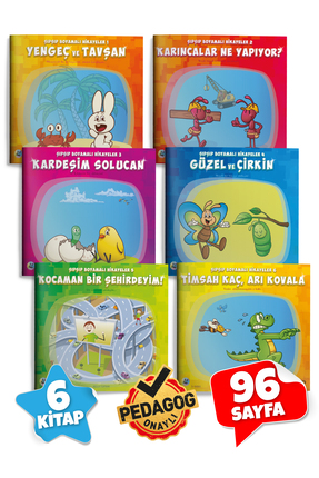 Gong 3-7 Yaş Eğitici Öğretici Okul Öncesi Boyamalı Hikaye Çocuk Kitabı Seti 6...