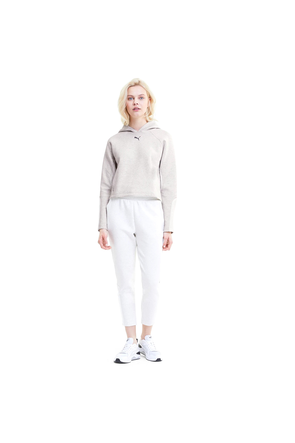 Puma EVOSTRIPE HOODIE Beyaz Kadın Sweatshirt 100583657 görsel 4