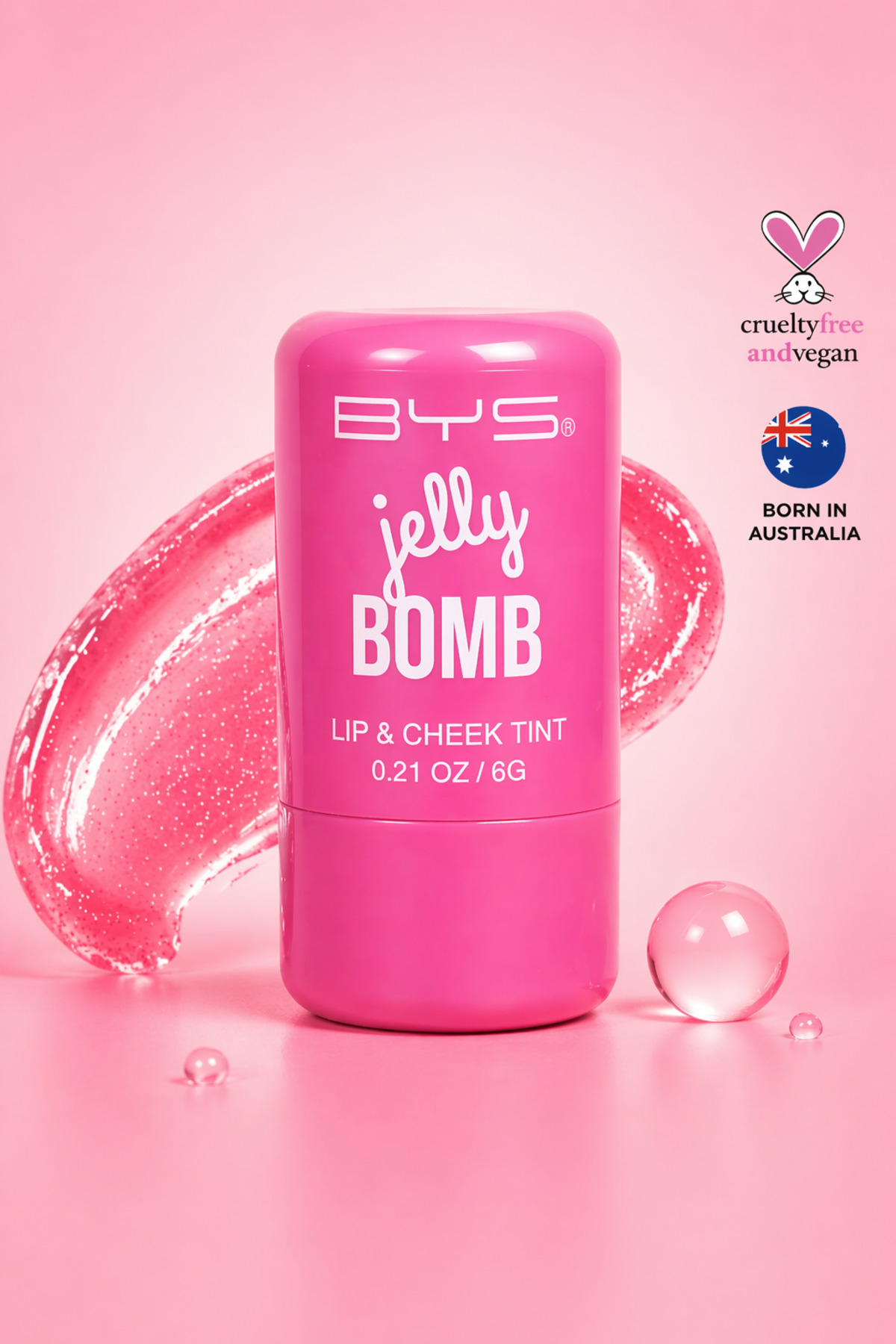 BYS Jelly Bomb Lip & Cheek Tint Berry Jelly (Böğürtlen)–Dudak & Yanak İçin Yoğun Renk Veren Tint — قرمز 9313880629263
