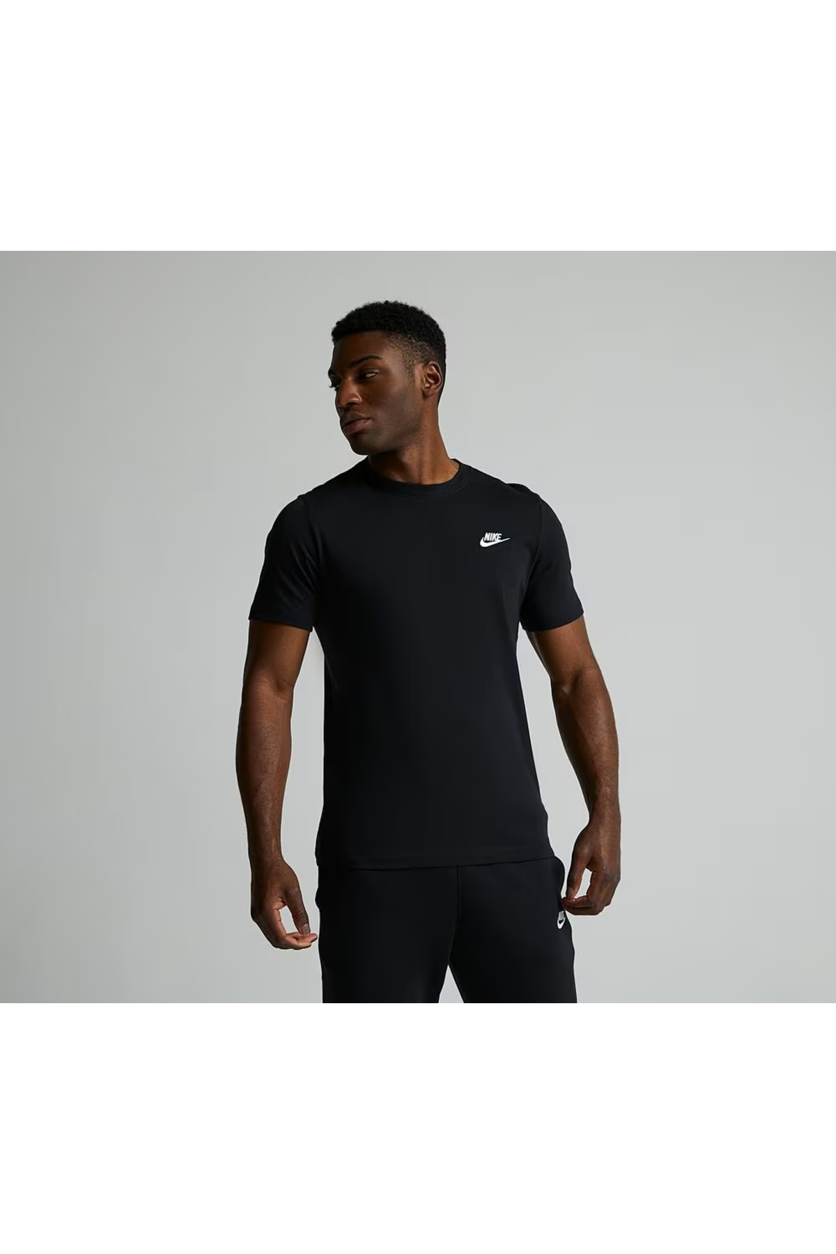 Nike Erkek Tişört %100 Pamuklu Kumaş Erkek Tişört AR4997-013-Siyah görsel 2